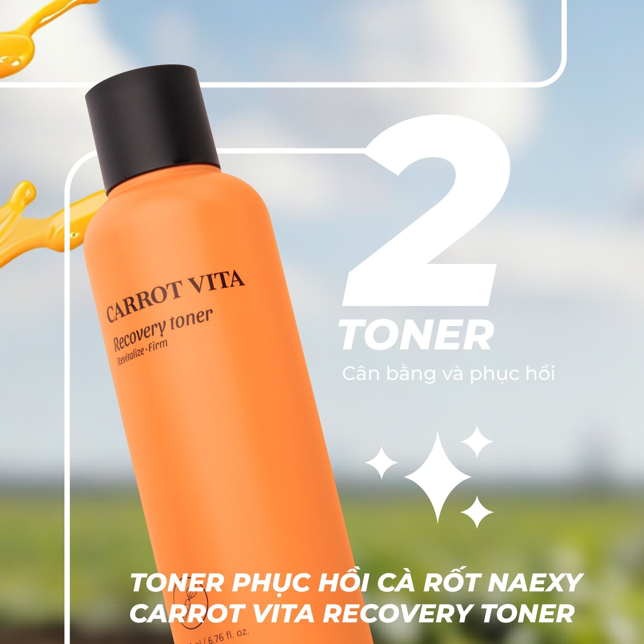 TONER HỖ TRỢ PHỤC HỒI CÀ RỐT NAEXY CARROT VITA RECOVERY TONER 200ML