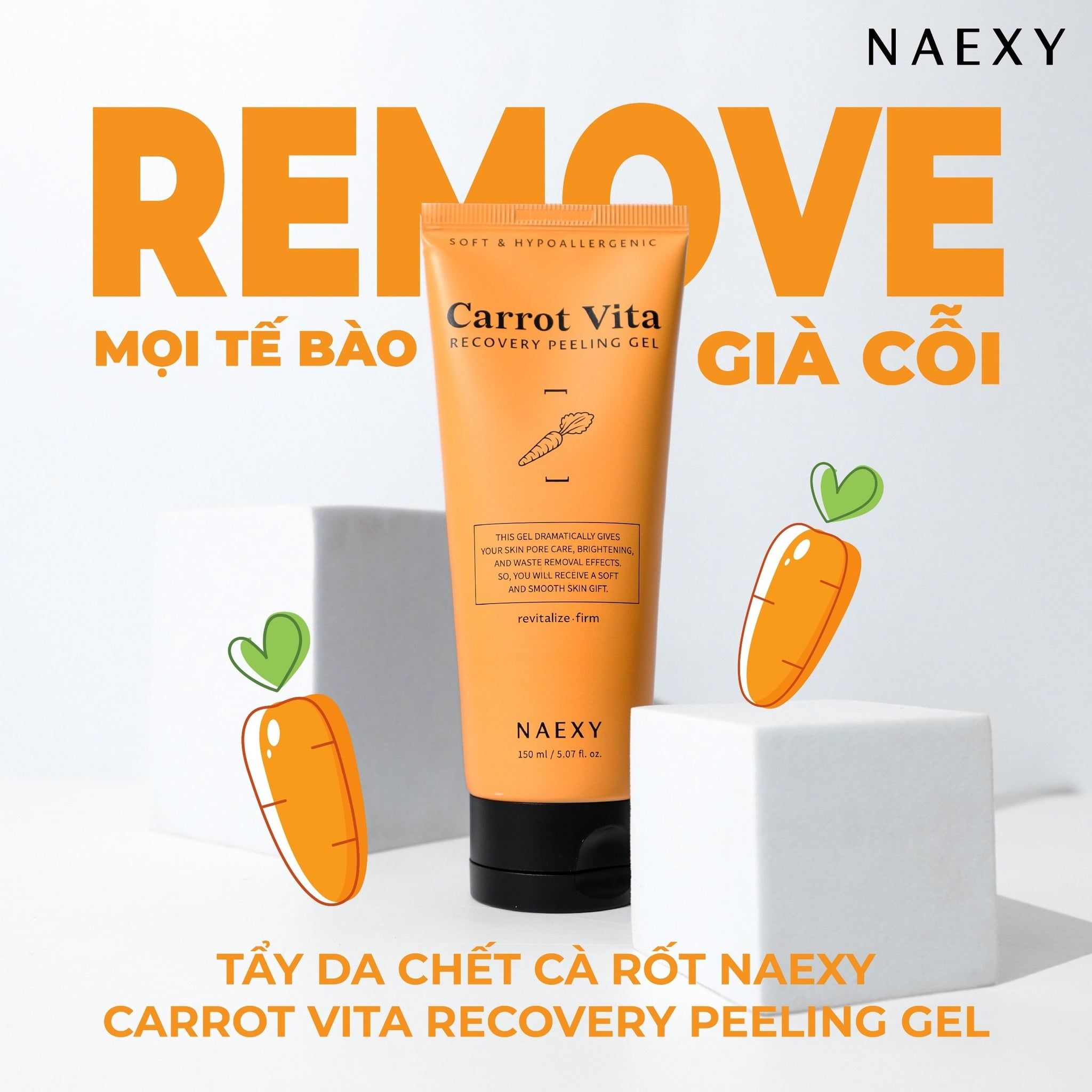 TẨY DA CHẾT CÀ RỐT NAEXY CARROT VITA RECOVERY PEELING GEL 150ML