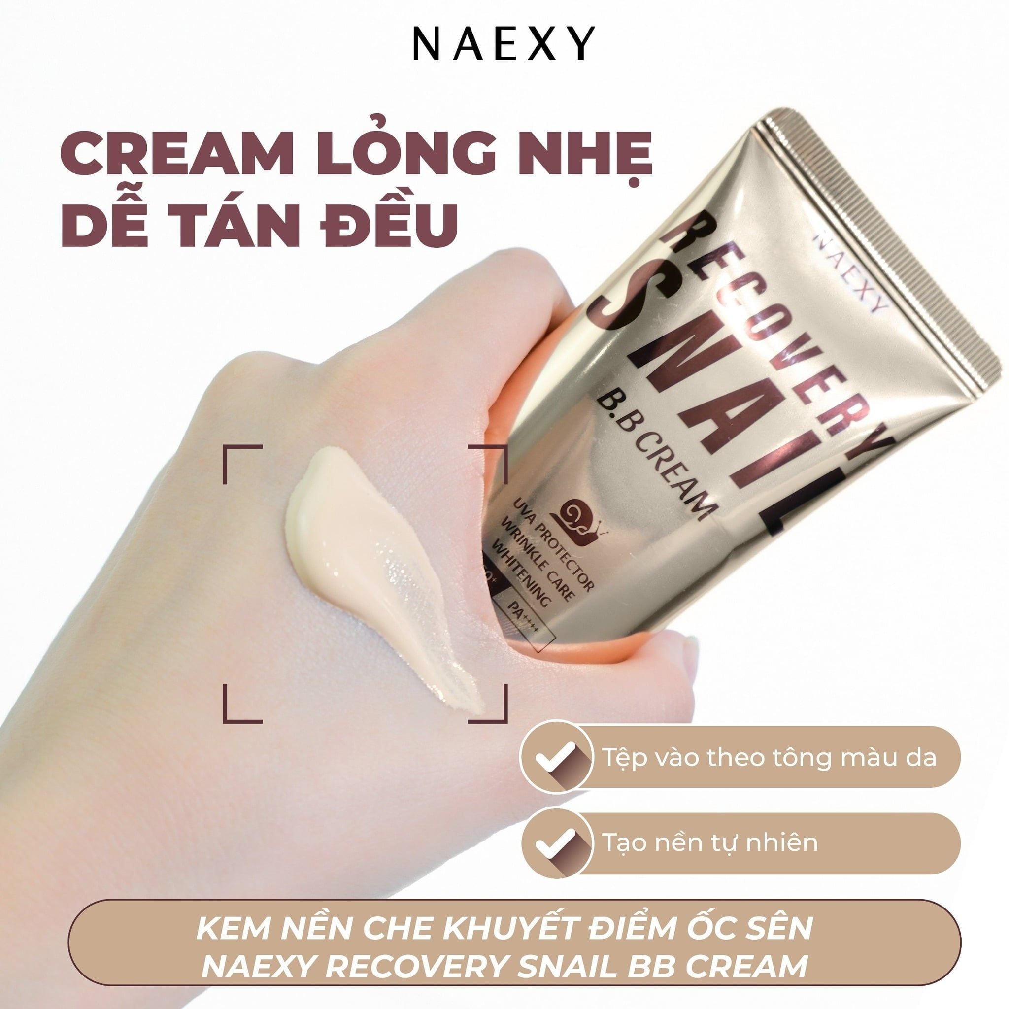 KEM NỀN ỐC SÊN NAEXY RECOVERY SNAIL B.B CREAM 50ML