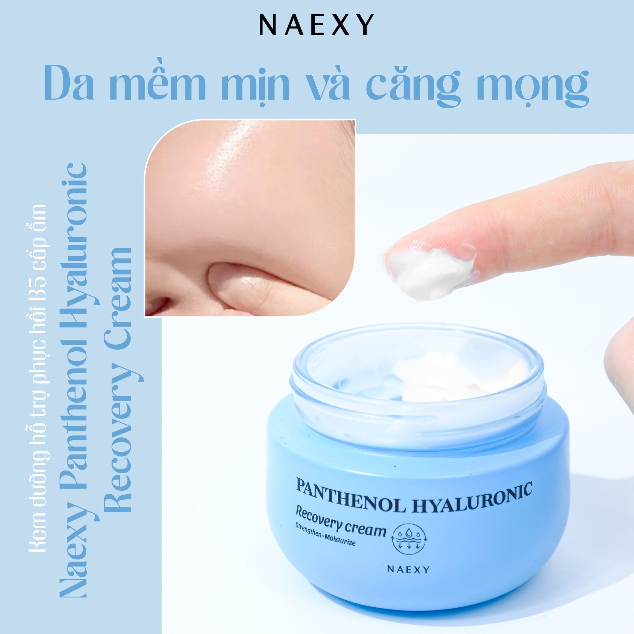 KEM DƯỠNG HỖ TRỢ PHỤC HỒI B5 CẤP ẨM NAEXY PANTHENOL HYALURONIC RECOVERY CREAM 50G