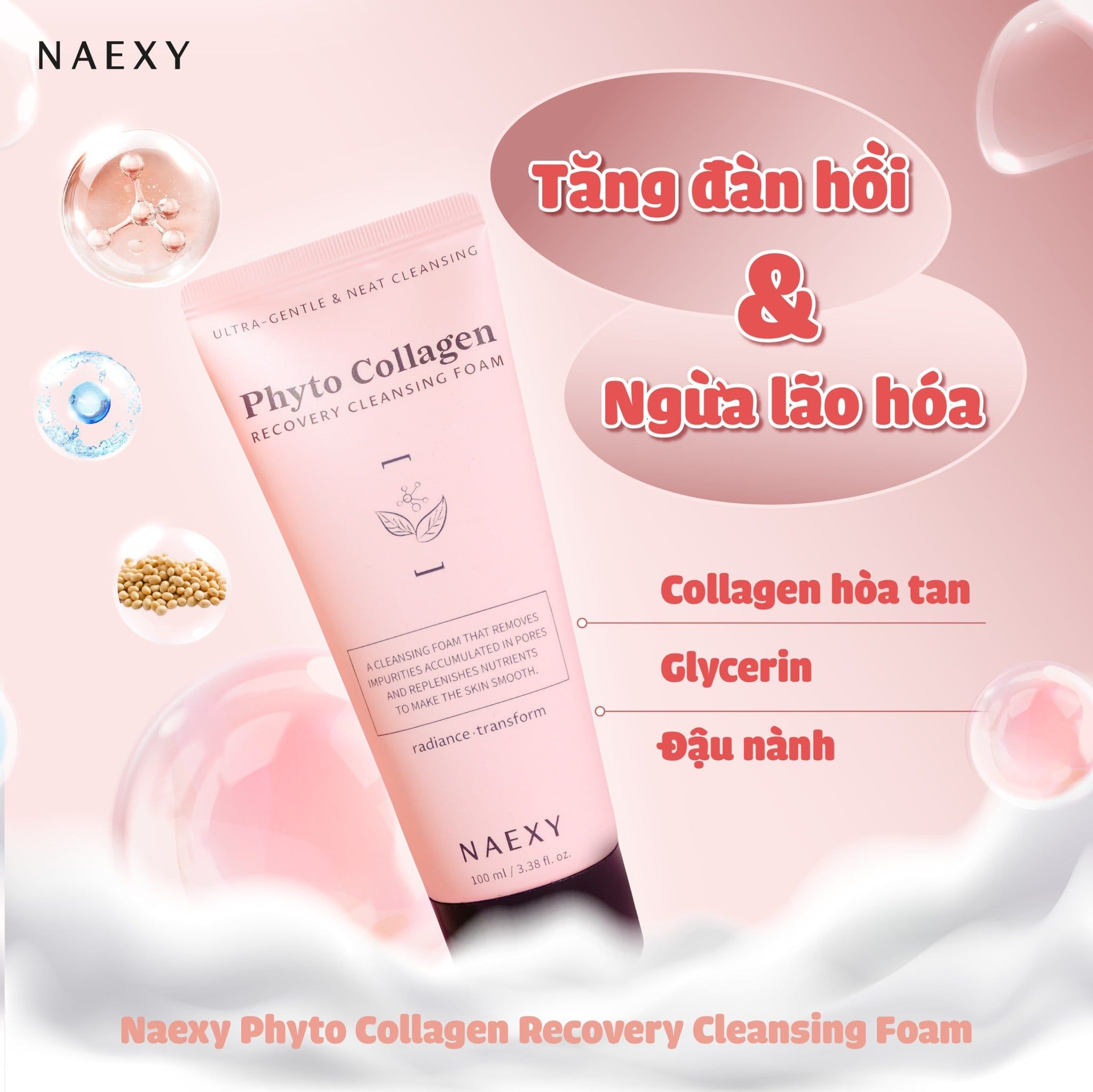 SỮA RỬA MẶT COLLAGEN NAEXY PHYTO COLLAGEN RECOVERY CLEANSING FOAM 100ML