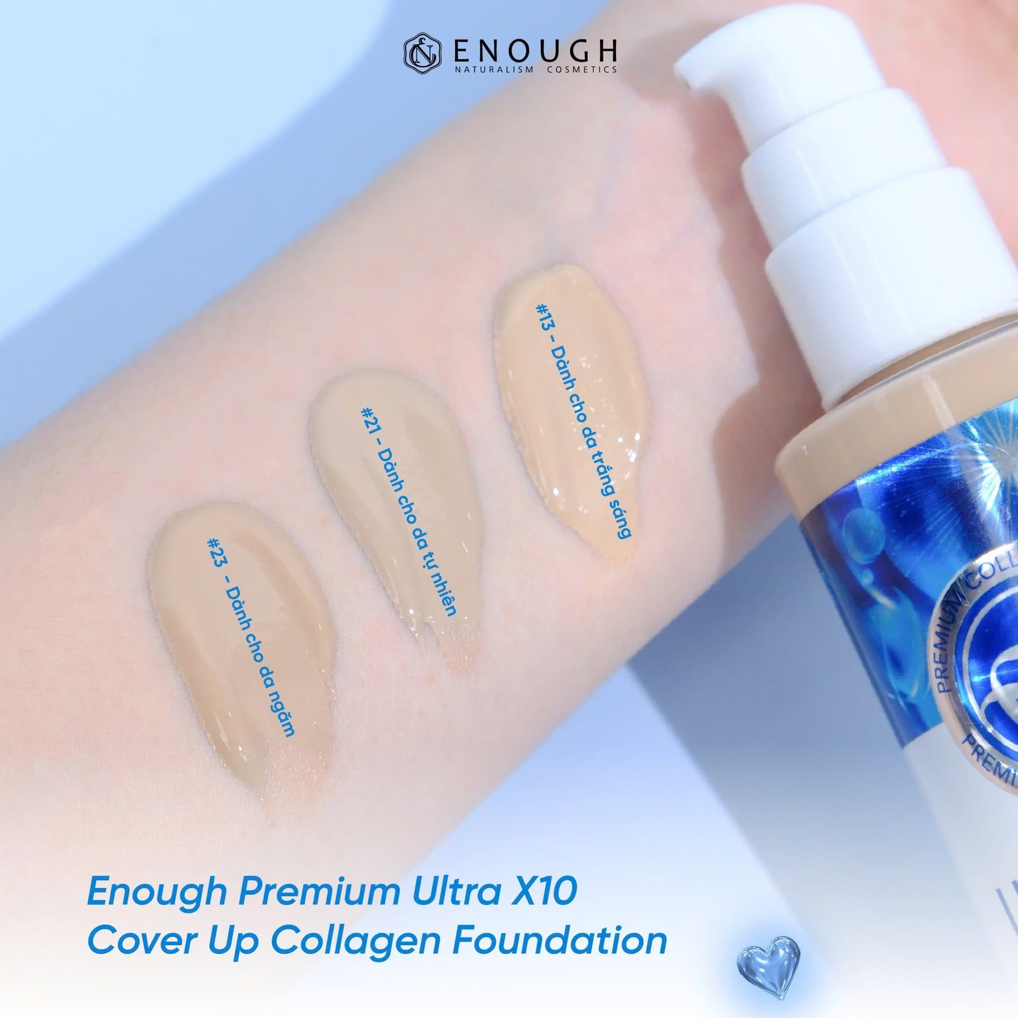 KEM NỀN COLLAGEN X10 CAO CẤP ENOUGH PREMIUM ULTRA X10 COVER UP COLLAGEN FOUNDATION 100ML