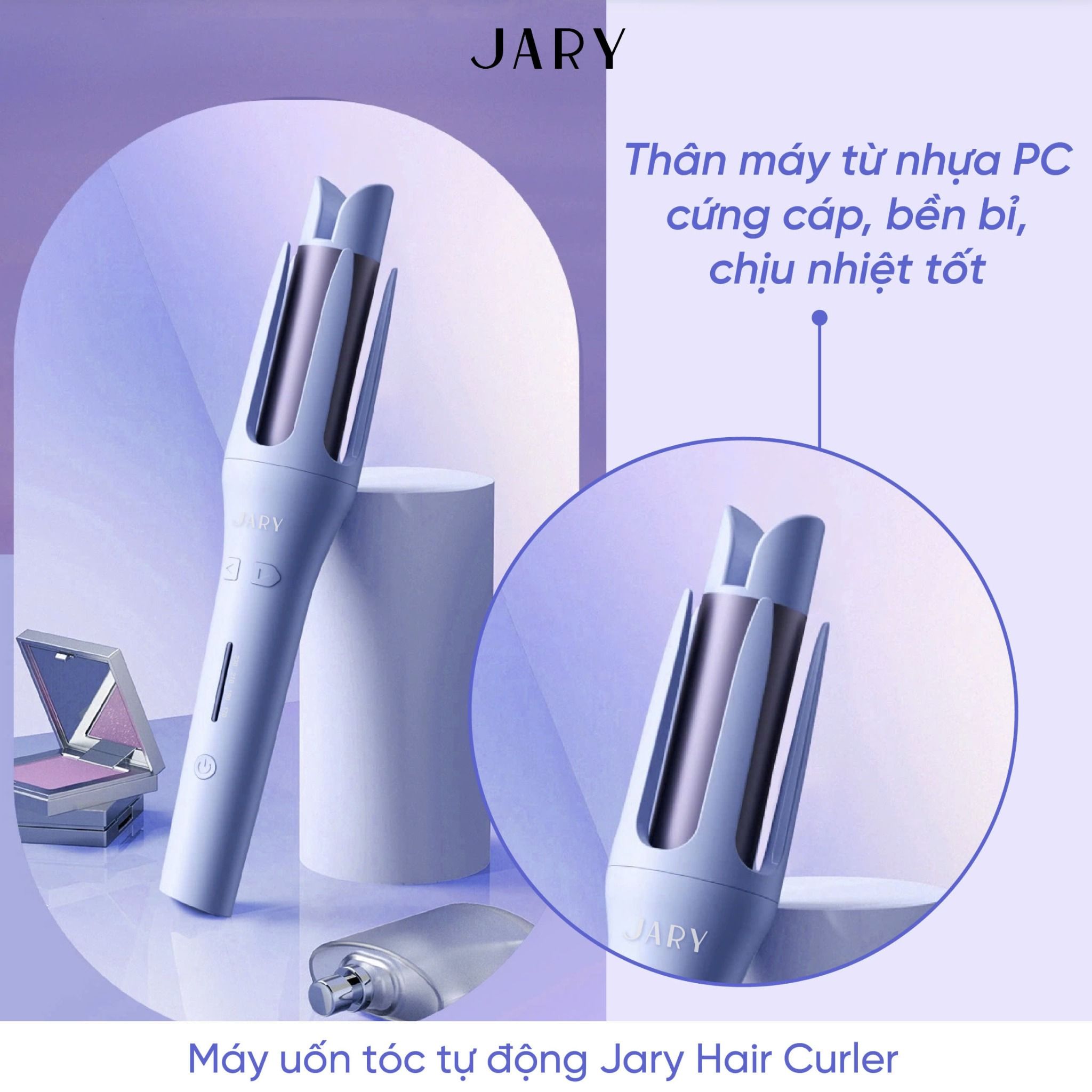 MÁY UỐN TÓC TỰ ĐỘNG JARY HAIR CURLER - TONE XANH TÍM