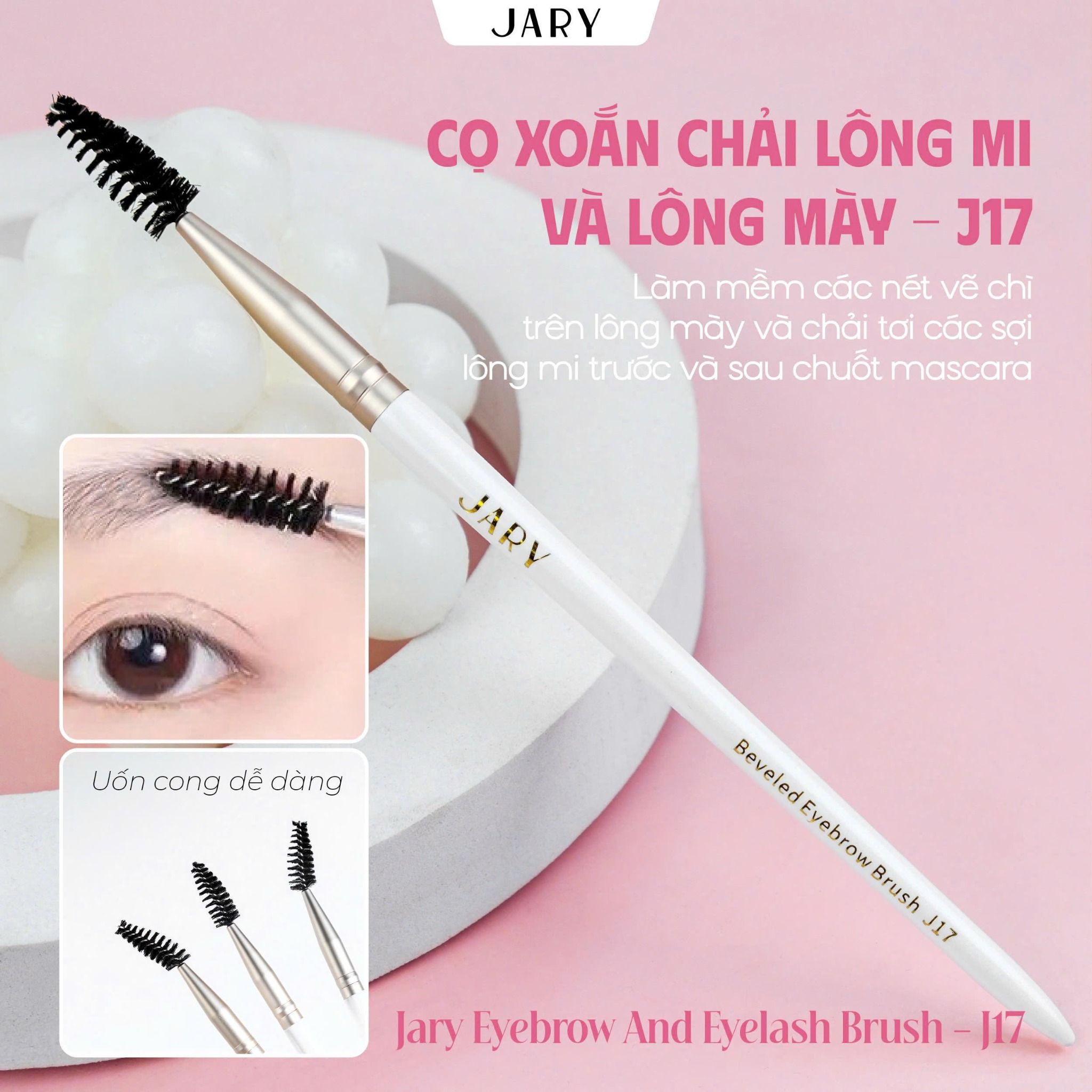 CỌ XOẮN CHẢI LÔNG MI VÀ MÀY JARY EYEBROW AND EYELASH BRUSH - J17