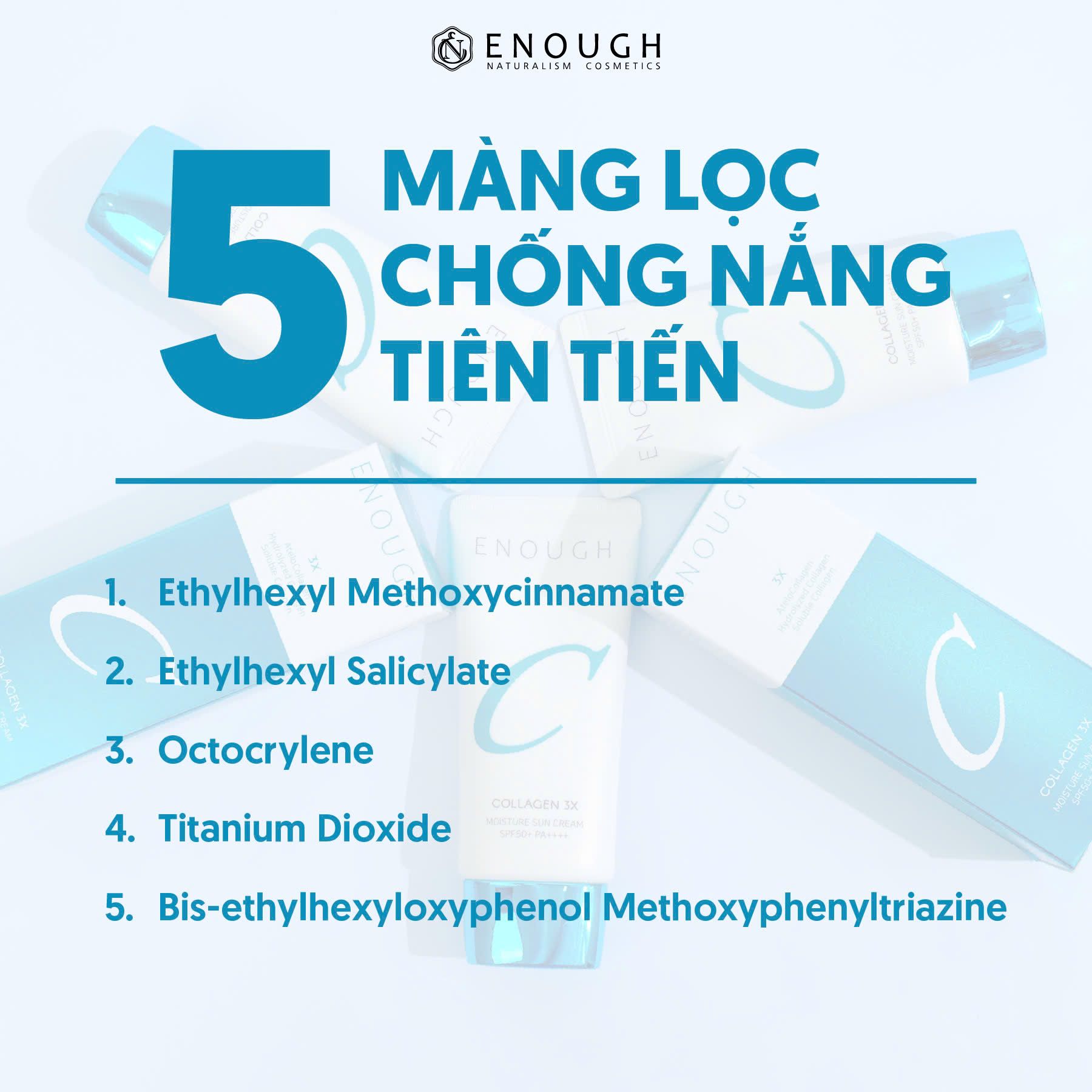 KEM CHỐNG NẮNG COLLAGEN 3X ENOUGH COLLAGEN 3X MOISTURE SUN CREAM 50G