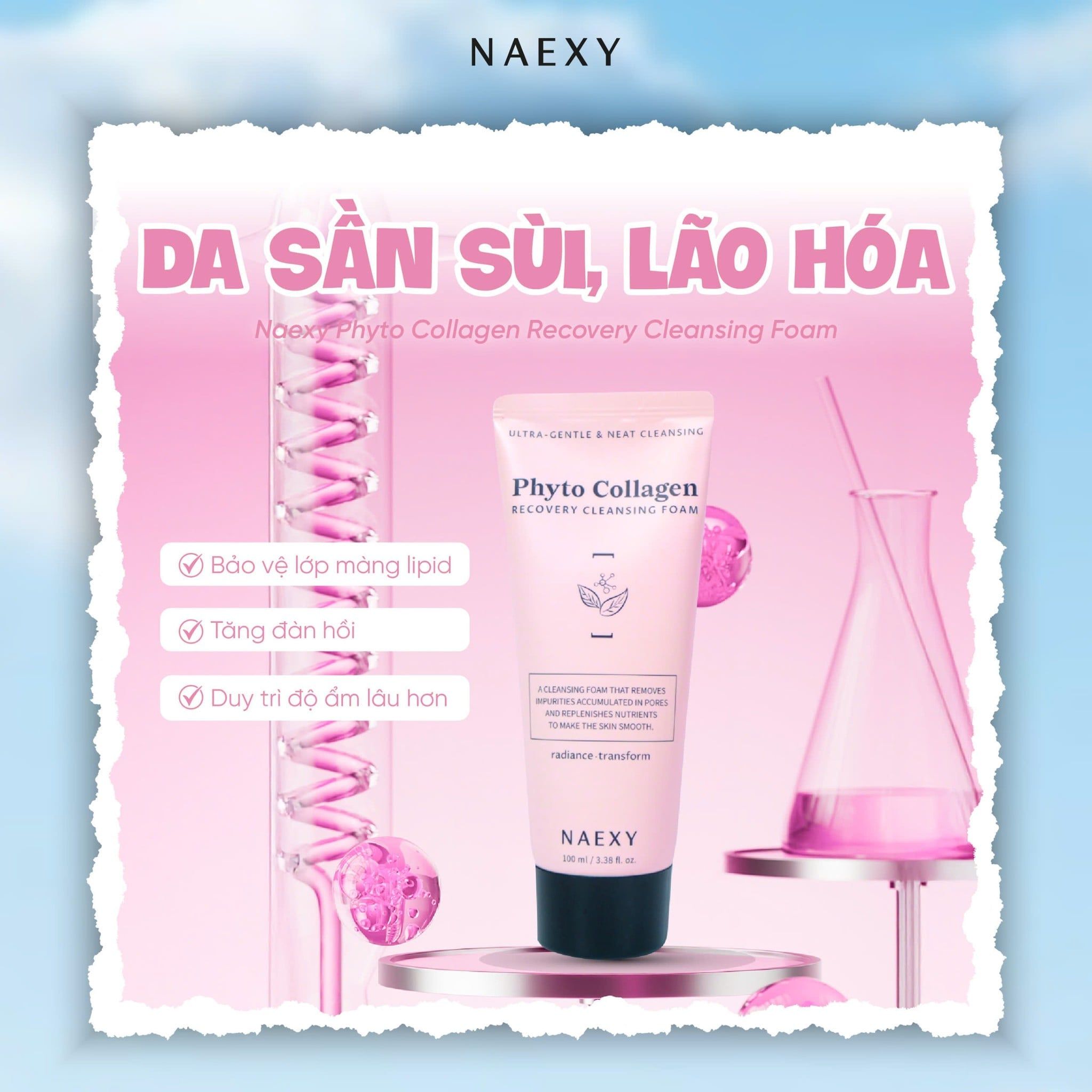 SỮA RỬA MẶT COLLAGEN NAEXY PHYTO COLLAGEN RECOVERY CLEANSING FOAM 100ML