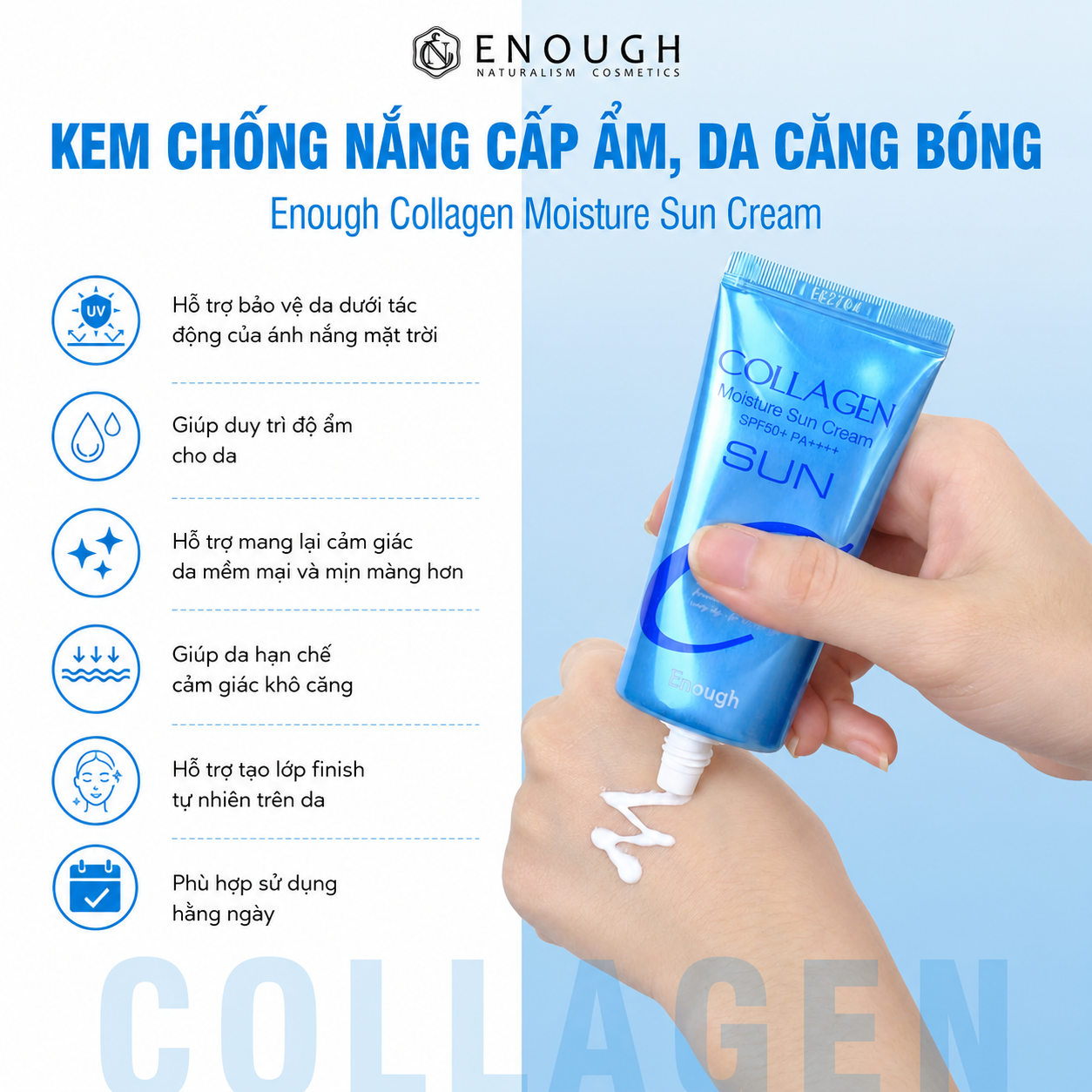 KEM CHỐNG NẮNG COLLAGEN ENOUGH COLLAGEN MOISTURE SUN CREAM 50G