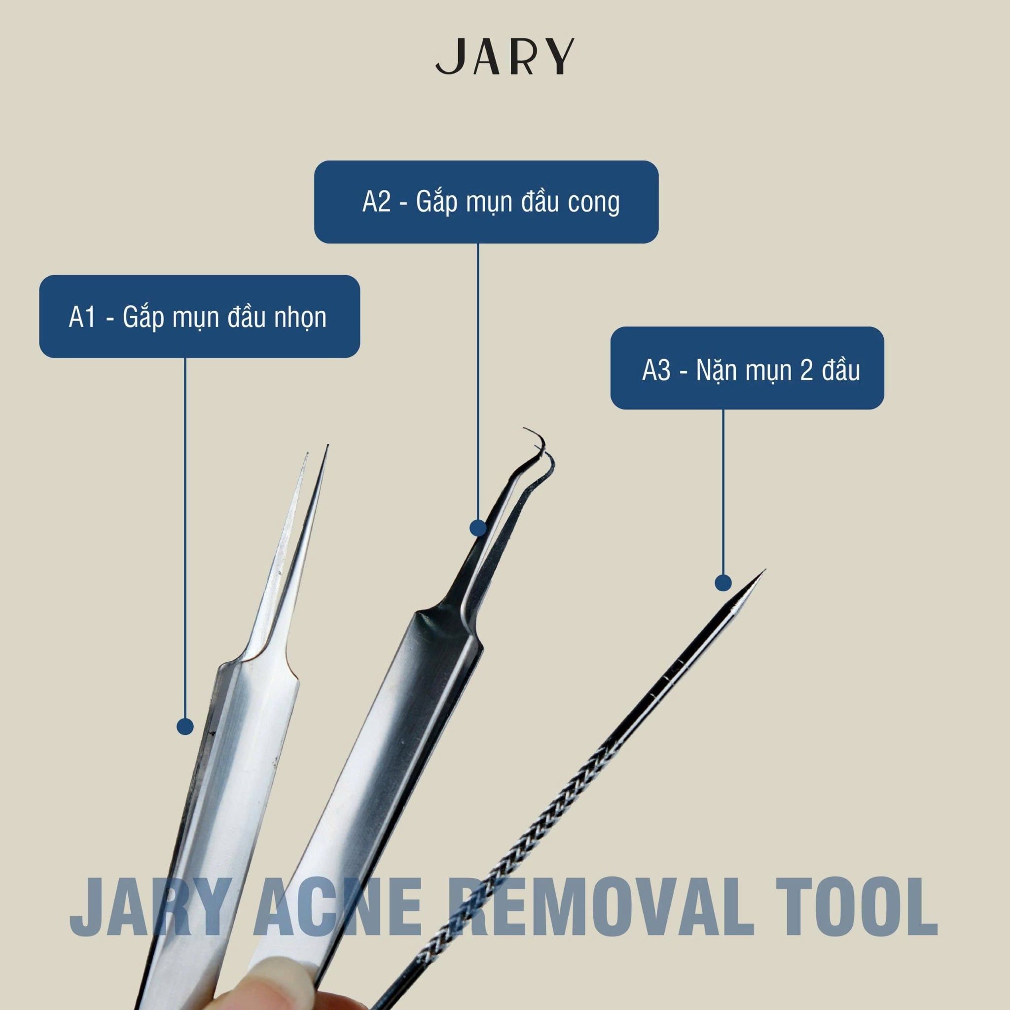 DỤNG CỤ NẶN MỤN 2 ĐẦU JARY ACNE REMOVAL TOOL - A3 - 1 ĐẦU CHỌC THỦNG MỤN TRỨNG CÁ - 1 ĐẦU TẠO ÁP LỰC LẤY NHÂN MỤN