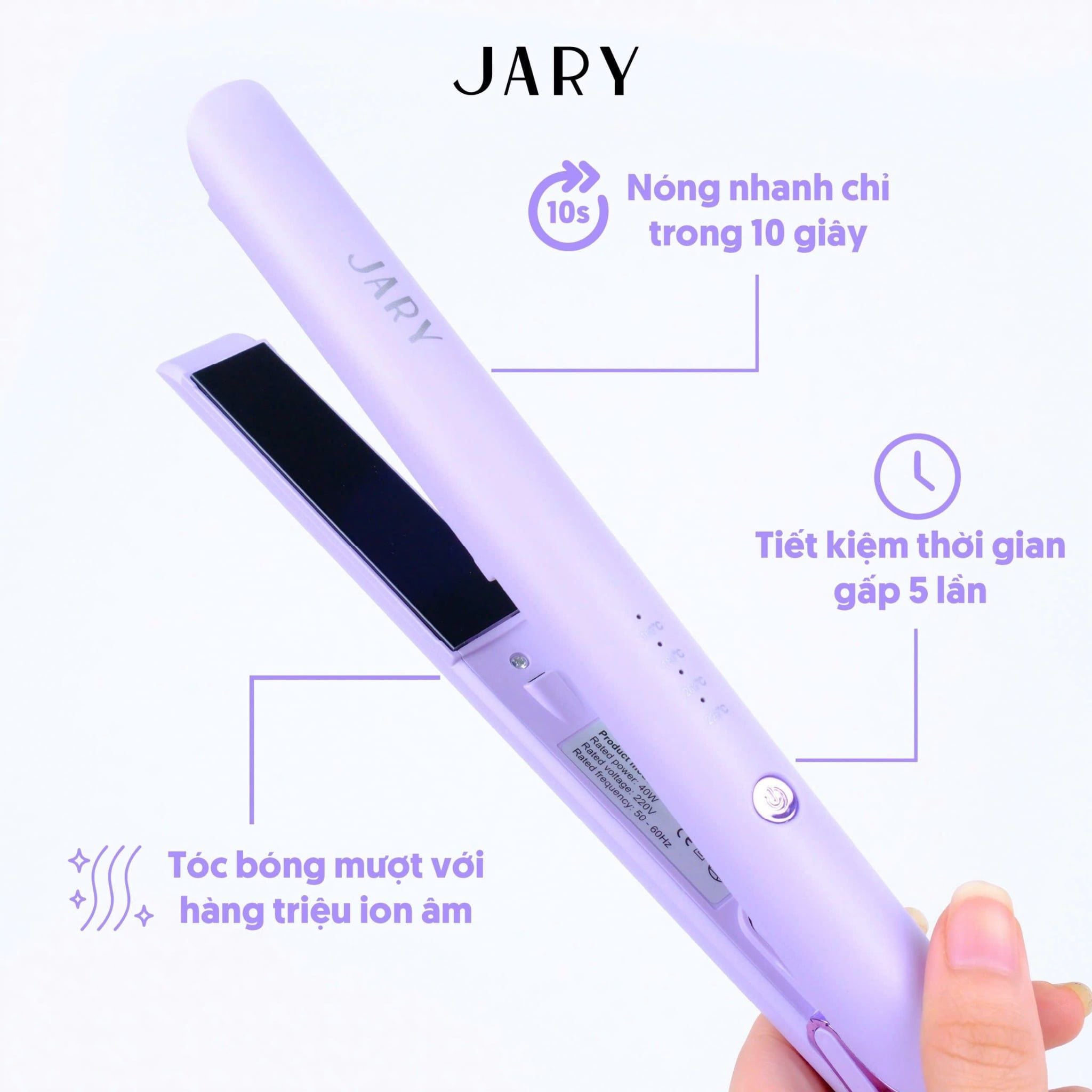 MÁY DUỖI TÓC JARY HAIR STRAIGHTENER - TONE TÍM