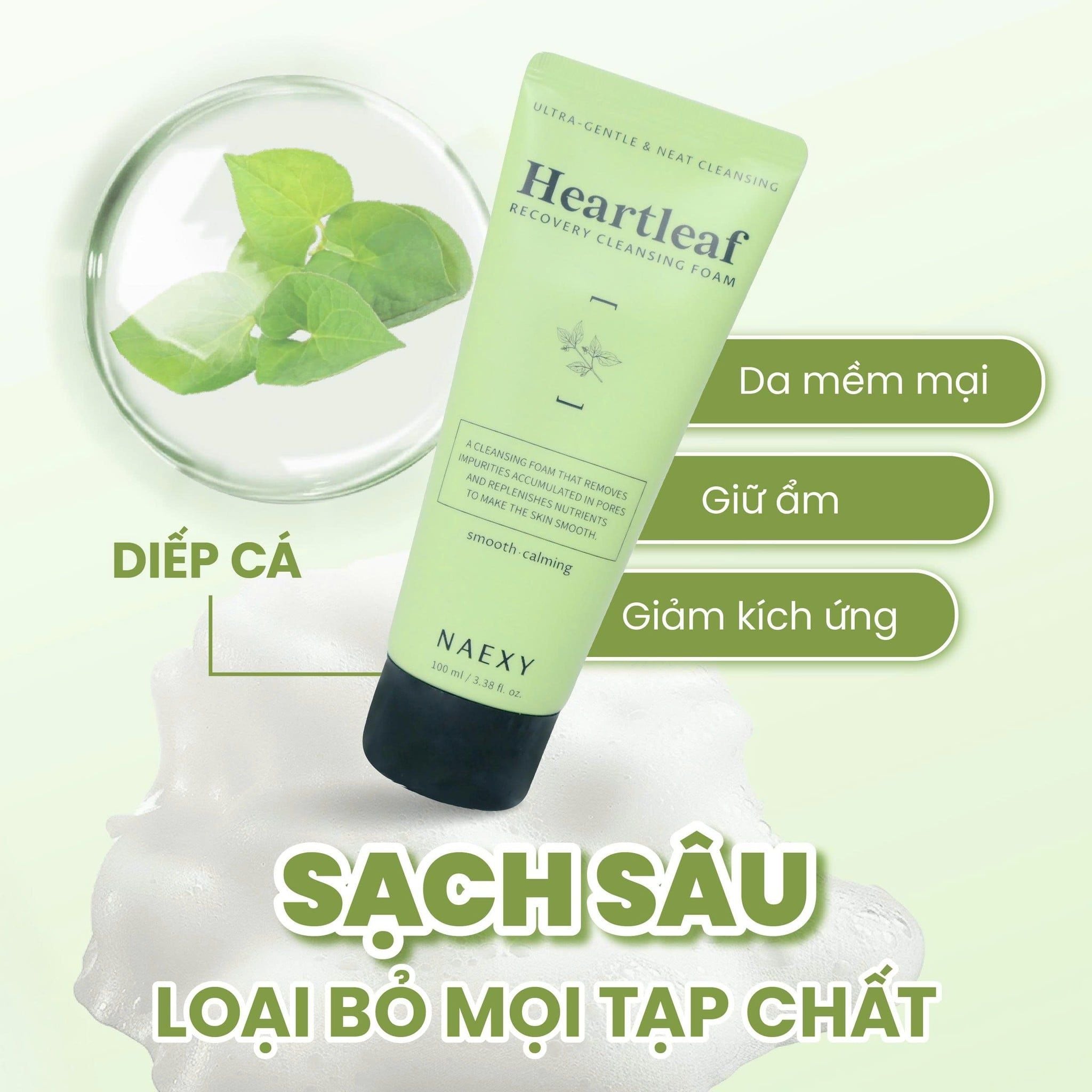 SỮA RỬA MẶT DIẾP CÁ NAEXY HEARTLEAF RECOVERY CLEANSING FOAM 100ML