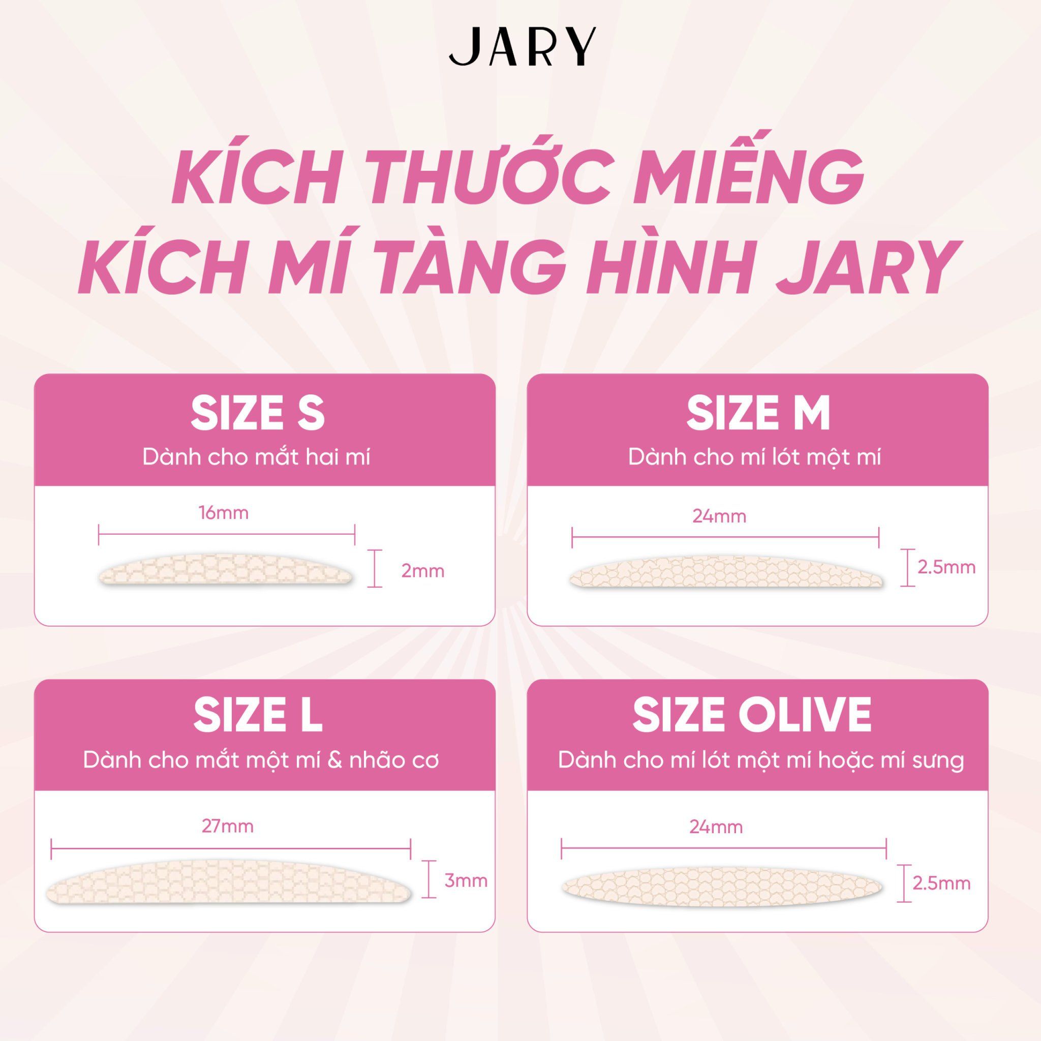 MIẾNG DÁN KÍCH MÍ TÀNG HÌNH JARY EYELID TAPE 120 MIẾNG - SIZE M