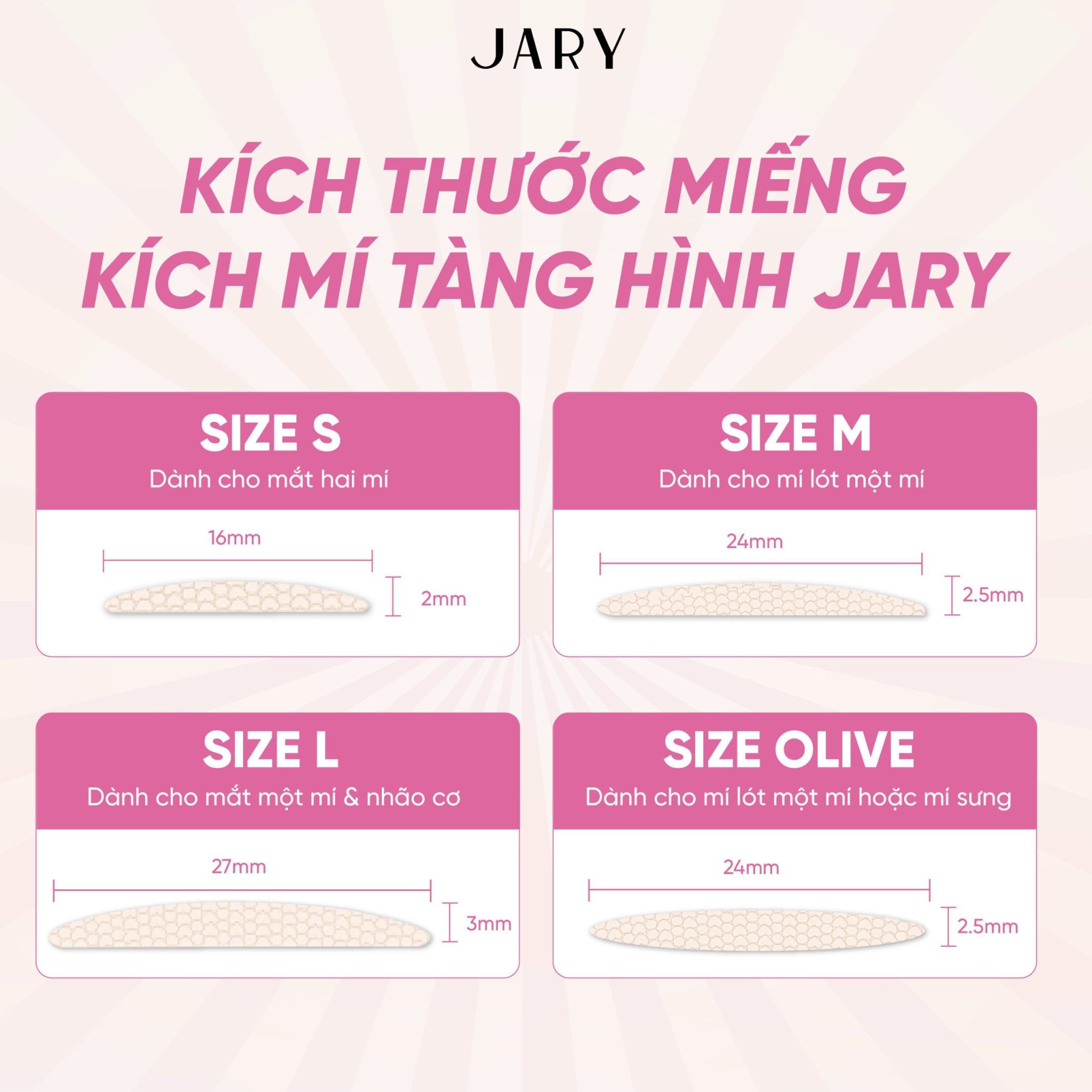 MIẾNG DÁN KÍCH MÍ TÀNG HÌNH JARY EYELID TAPE 120 MIẾNG - SIZE M