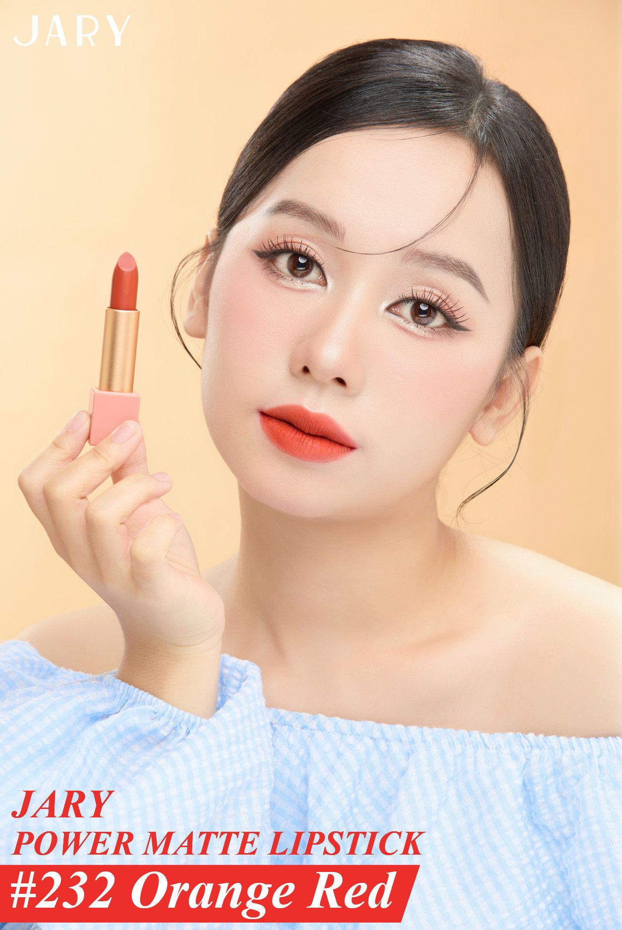 SON THỎI LÌ JARY POWER MATTE LIPSTICK 232 ORANGE RED - ĐỎ CAM