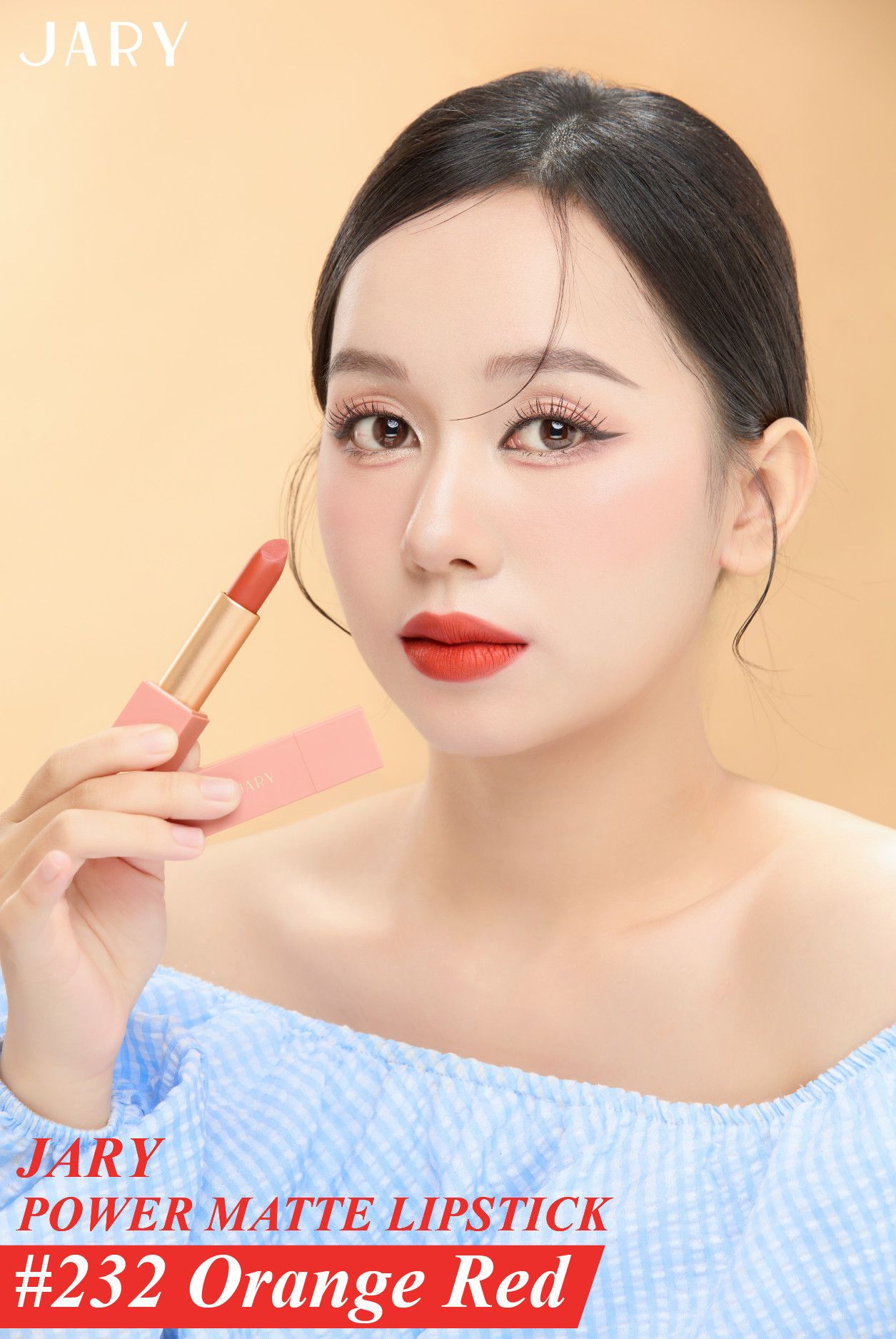SON THỎI LÌ JARY POWER MATTE LIPSTICK 232 ORANGE RED - ĐỎ CAM