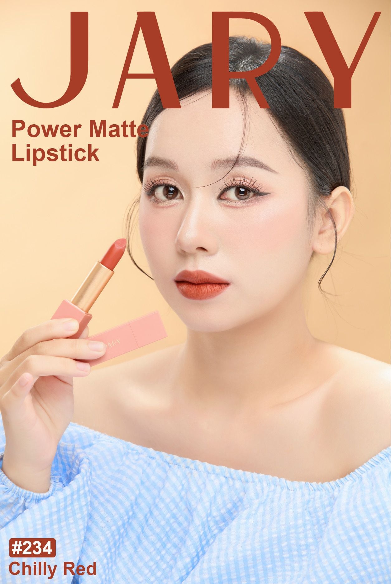 SON THỎI LÌ JARY POWER MATTE LIPSTICK 234 CHILLY RED - CAM CHÁY