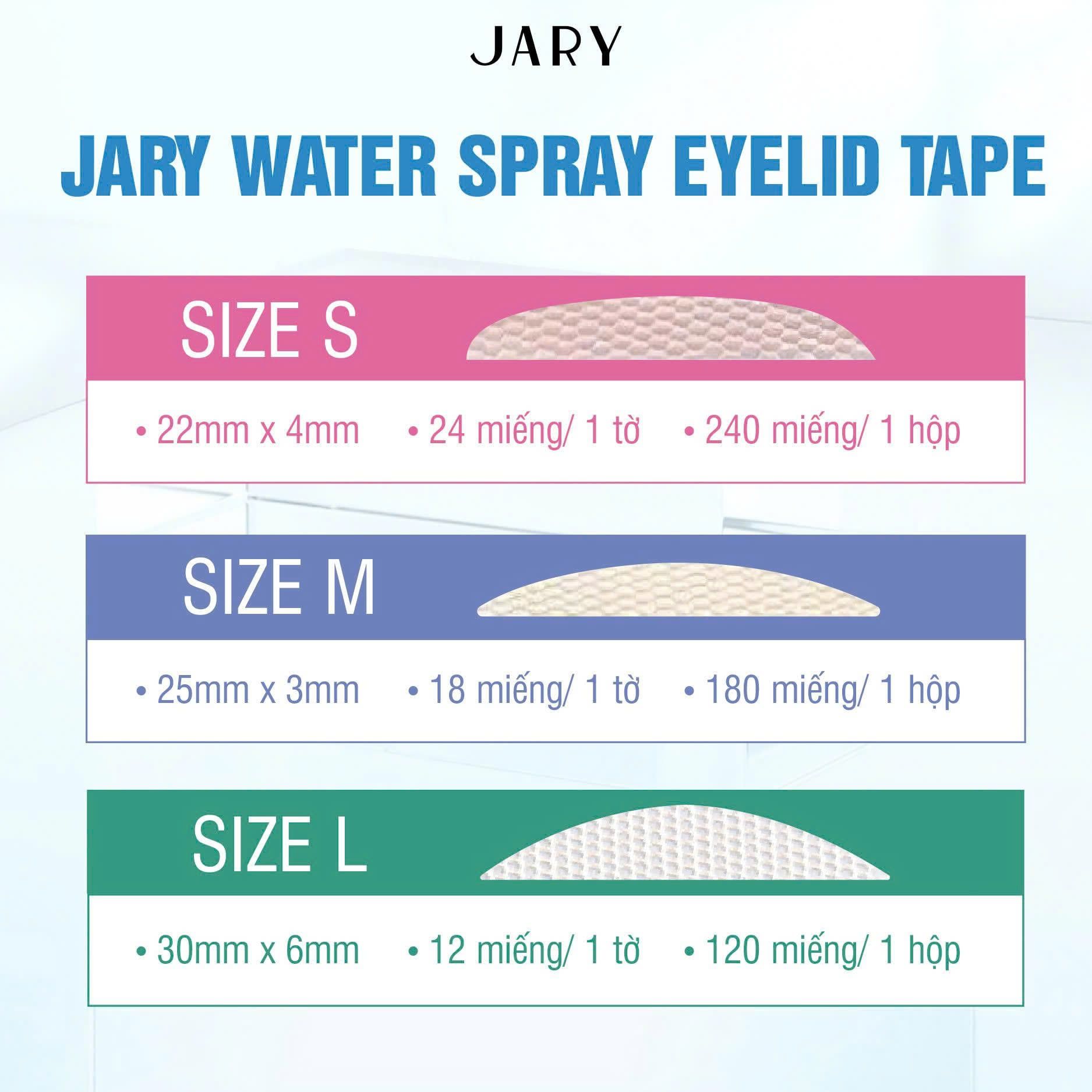 MIẾNG DÁN MÍ LƯỚI SẴN KEO DẠNG XỊT NƯỚC JARY WATER SPRAY EYELID TAPE - SIZE M