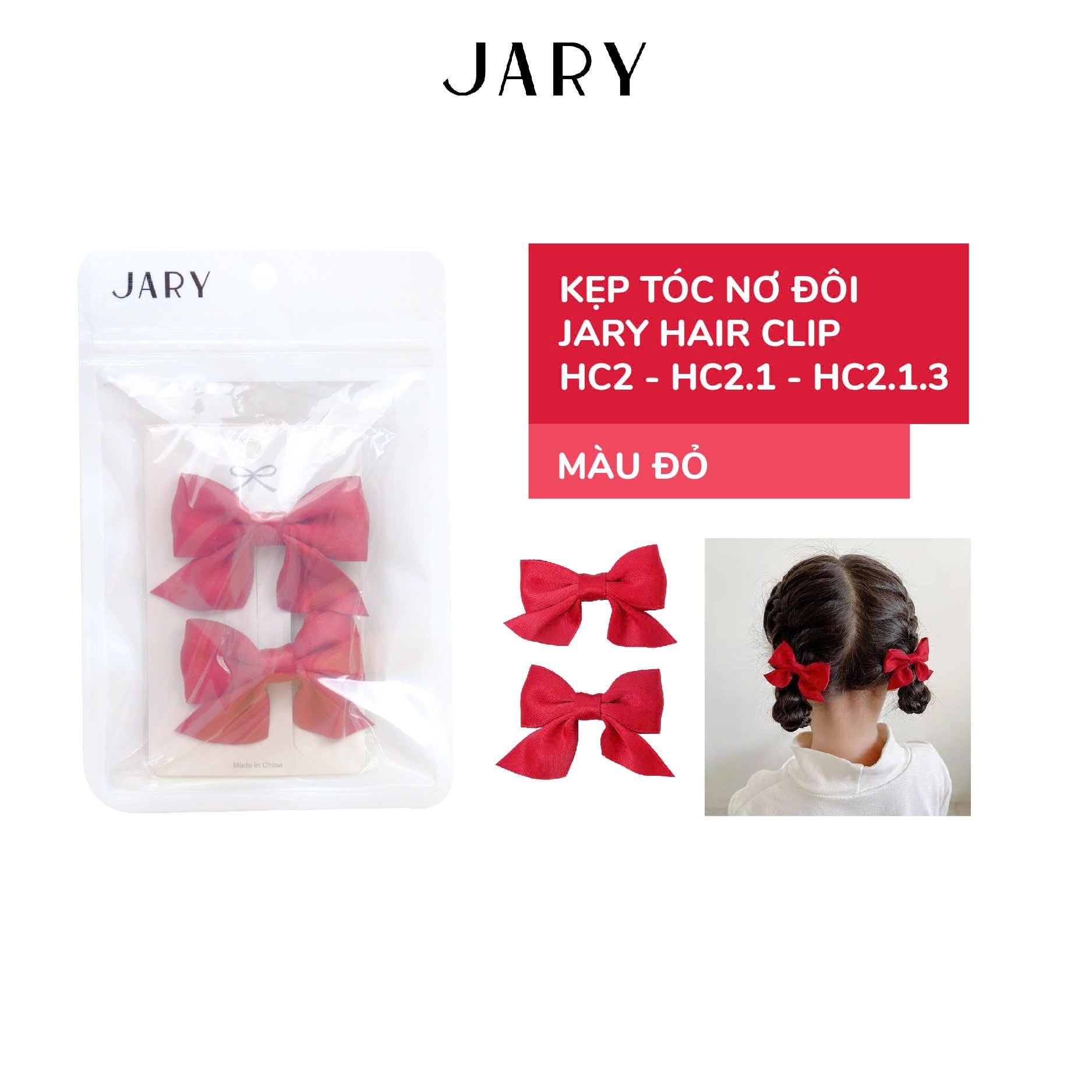 KẸP TÓC NƠ ĐÔI JARY HAIR CLIP - HC2 - HC2.1 - HC2.1.3 - MÀU ĐỎ