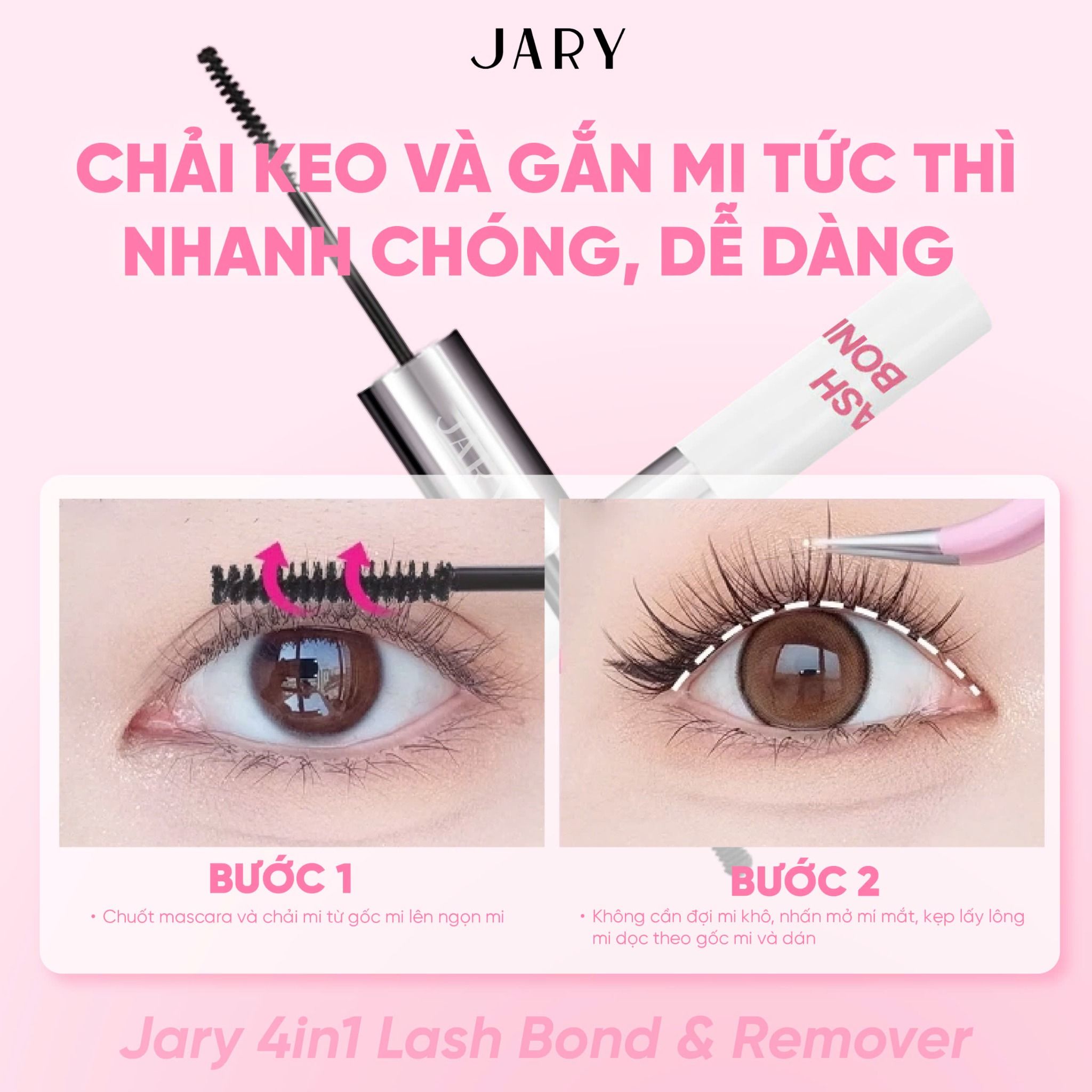 KEO DÁN MI 2 ĐẦU 4 TRONG 1 JARY 4IN1 LASH BOND & REMOVER