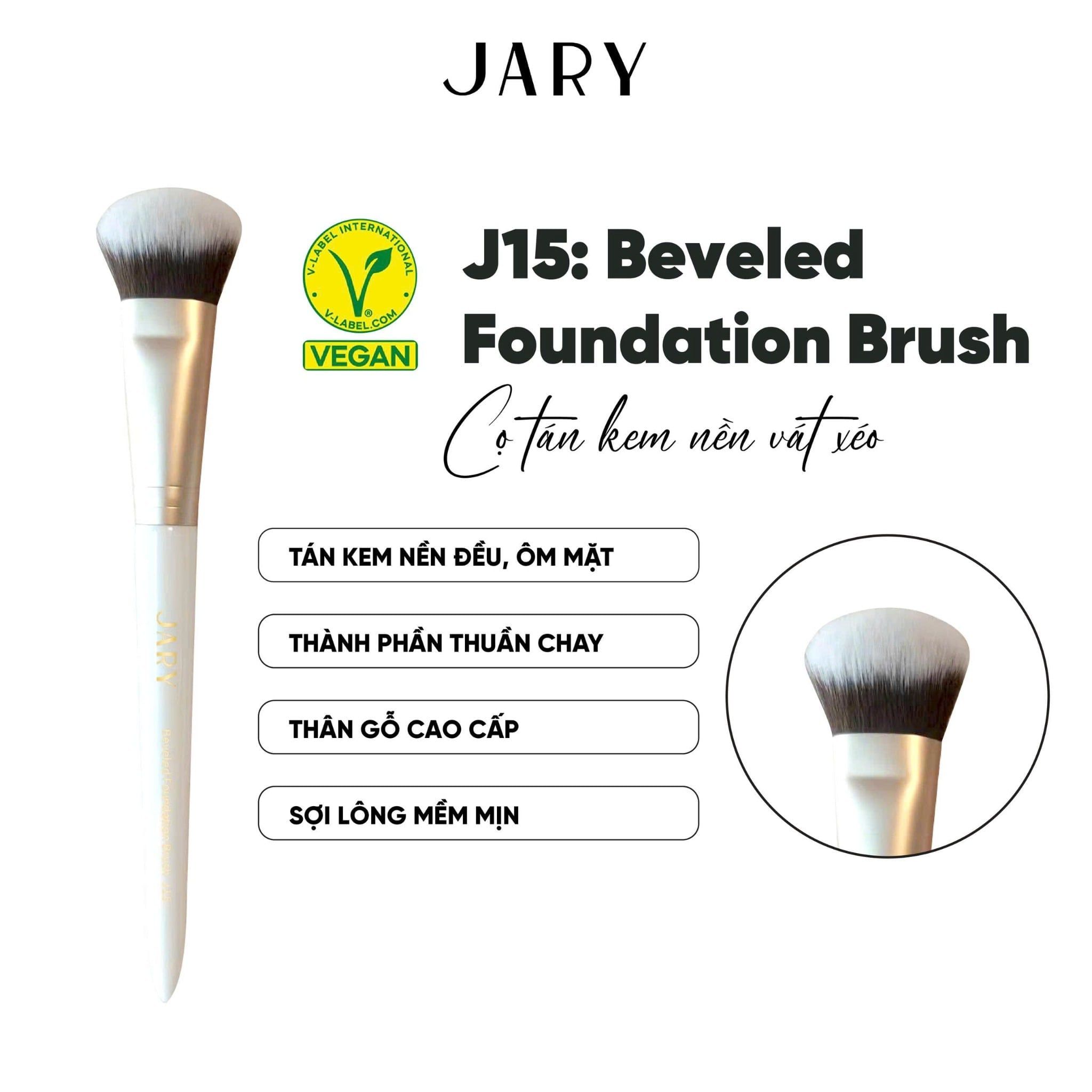 CỌ TÁN KEM NỀN VÁT XÉO JARY BEVELED FOUNDATION BRUSH - J15