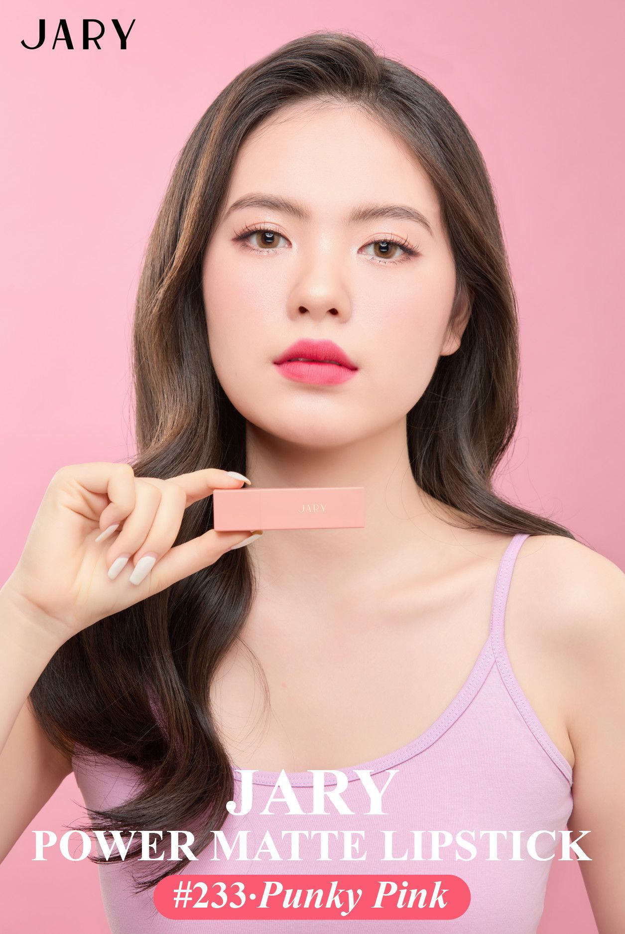 SON THỎI LÌ JARY POWER MATTE LIPSTICK 233 PUNKY PINK - HỒNG ĐỎ