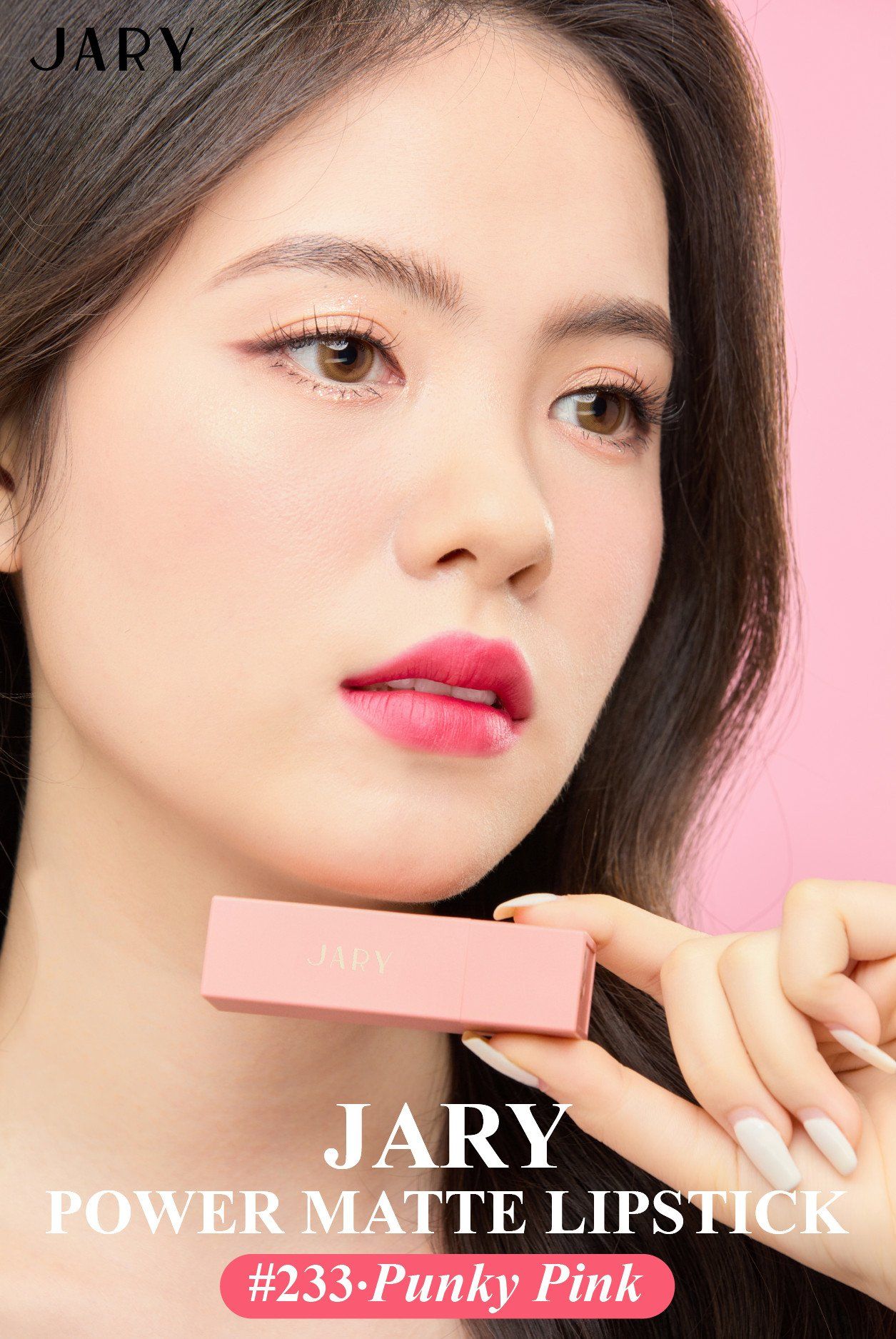 SON THỎI LÌ JARY POWER MATTE LIPSTICK 233 PUNKY PINK - HỒNG ĐỎ