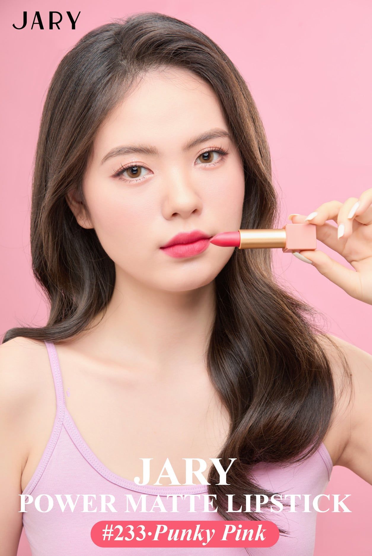 SON THỎI LÌ JARY POWER MATTE LIPSTICK 233 PUNKY PINK - HỒNG ĐỎ