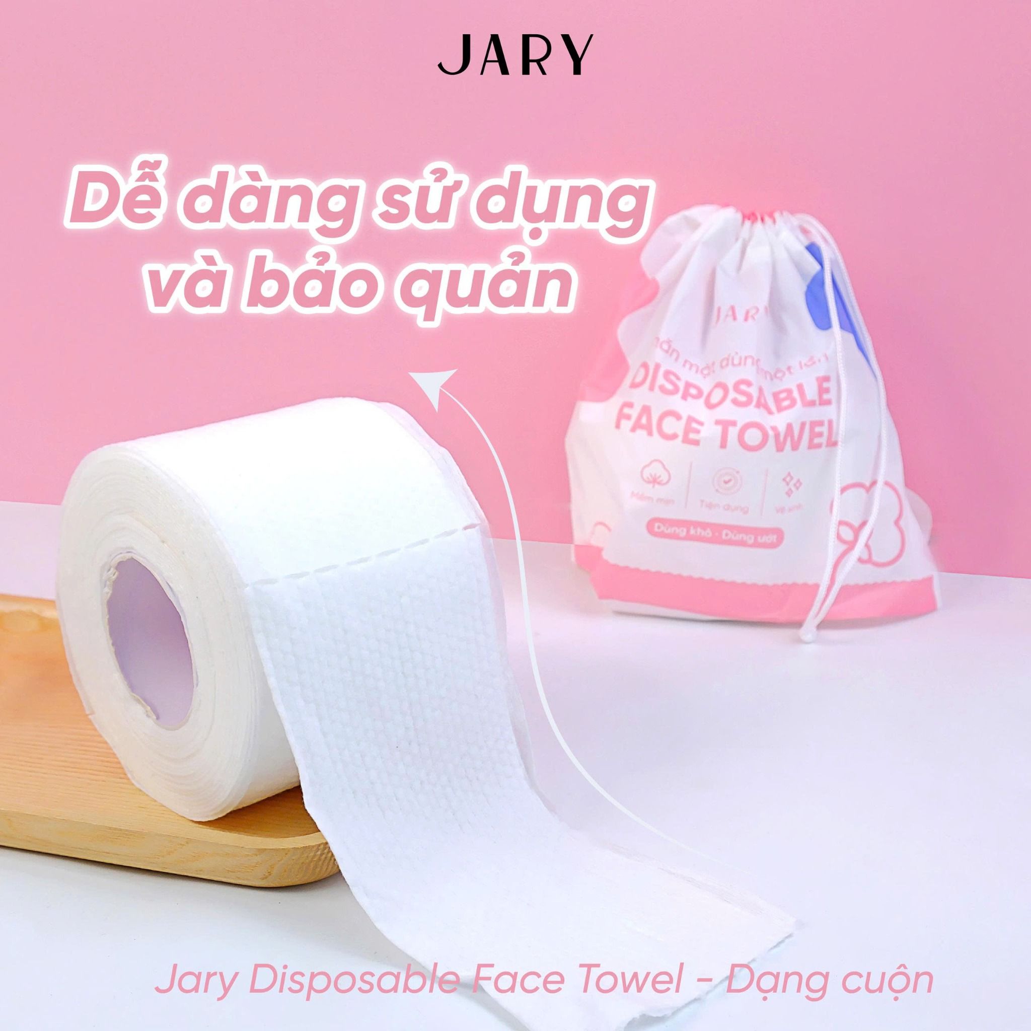 KHĂN MẶT DÙNG MỘT LẦN JARY DISPOSABLE FACE TOWEL - DẠNG RÚT