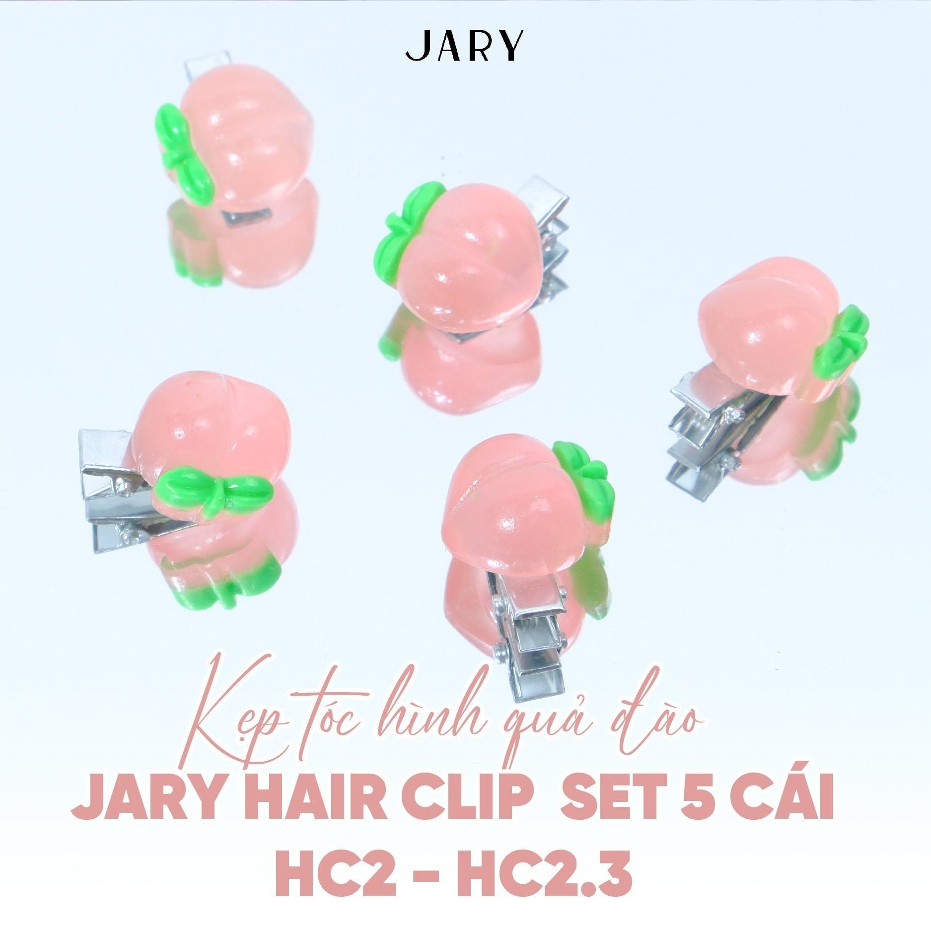 KẸP TÓC JARY HAIR CLIP SET 5 CÁI - HC2 - HC2.3 - HC2.3.1 - HÌNH QUẢ ĐÀO