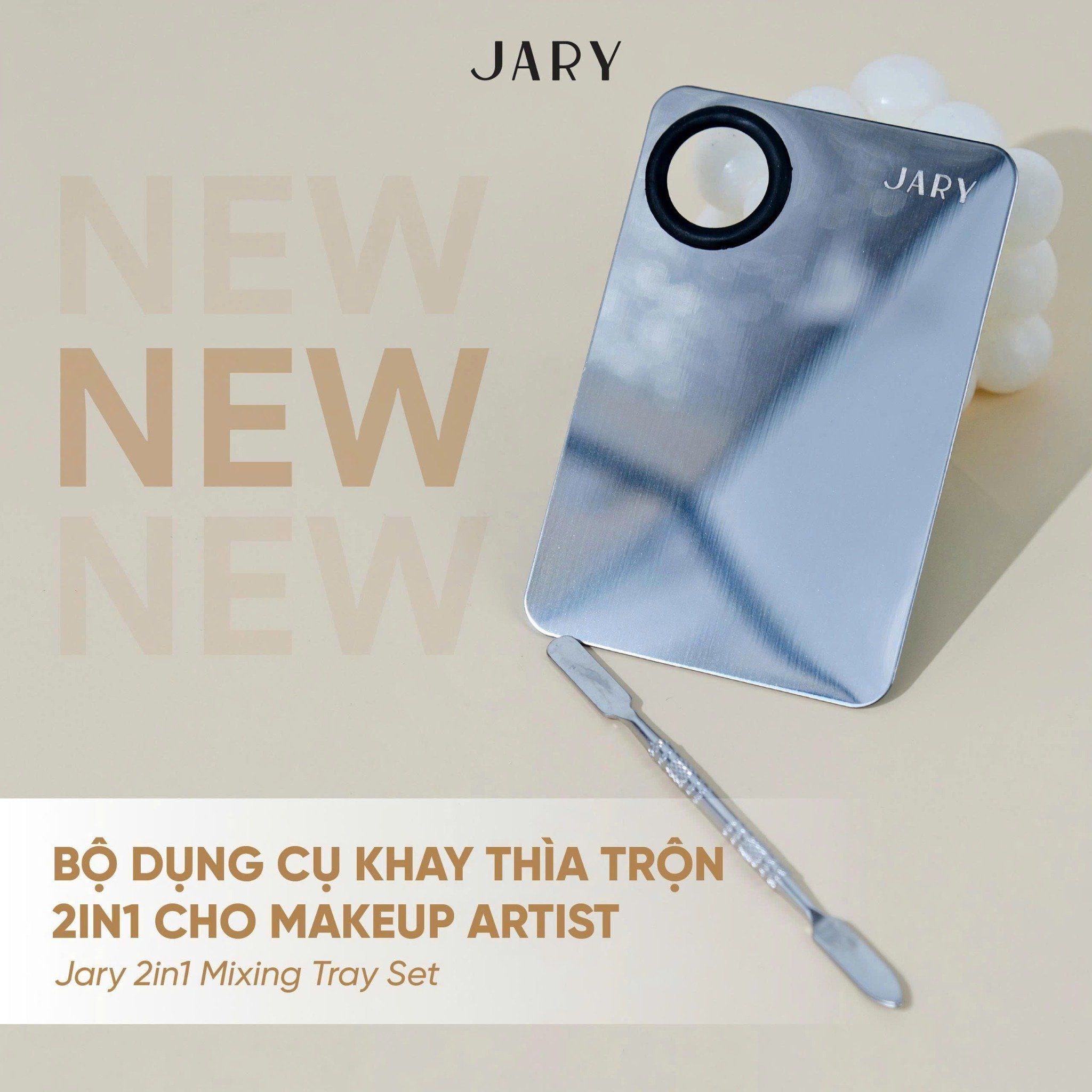 BỘ DỤNG CỤ KHAY THÌA TRỘN 2IN1 DÀNH CHO MAKEUP AIRTIST JARY 2IN1 MIXING TRAY