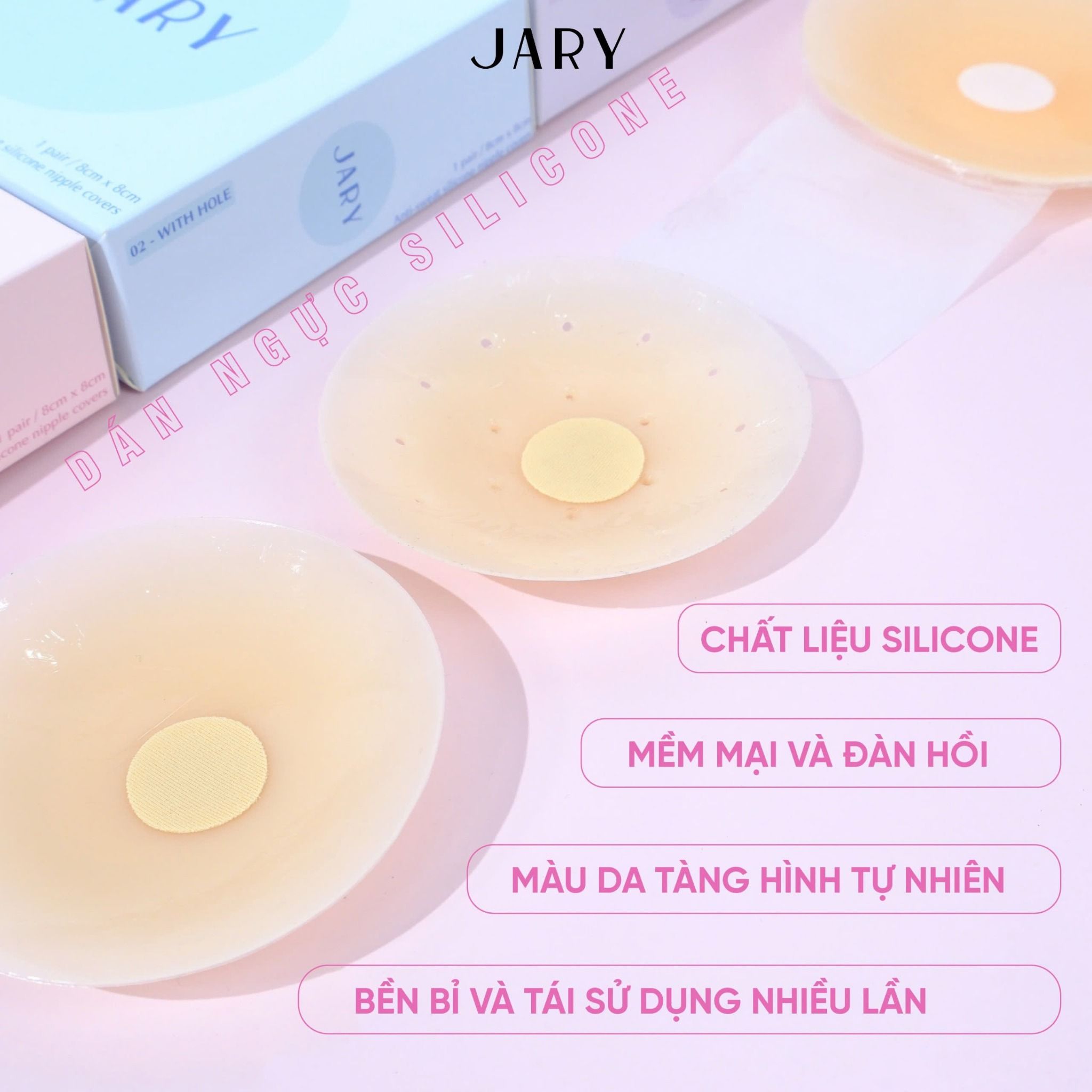 MIẾNG DÁN NGỰC SILICONE JARY NIPPLE COVERS - 01 - CHỐNG RỚT