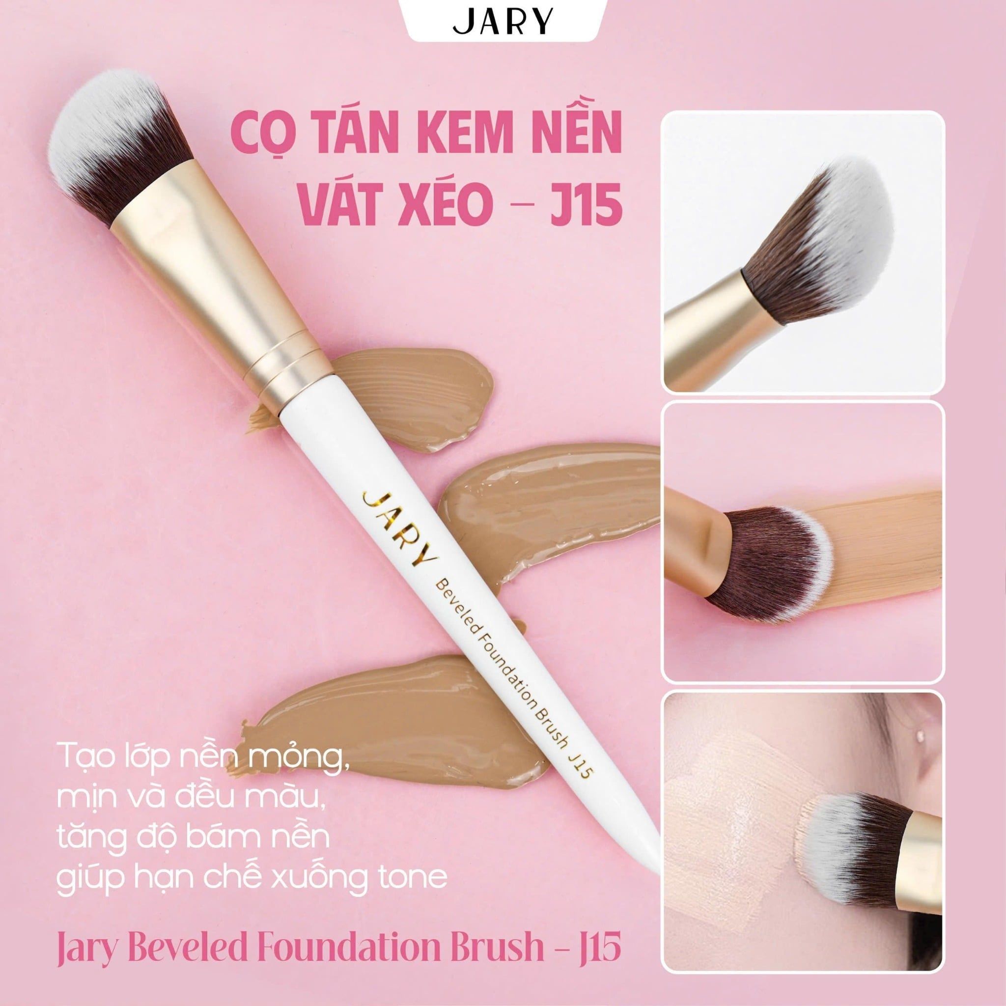 CỌ TÁN KEM NỀN VÁT XÉO JARY BEVELED FOUNDATION BRUSH - J15
