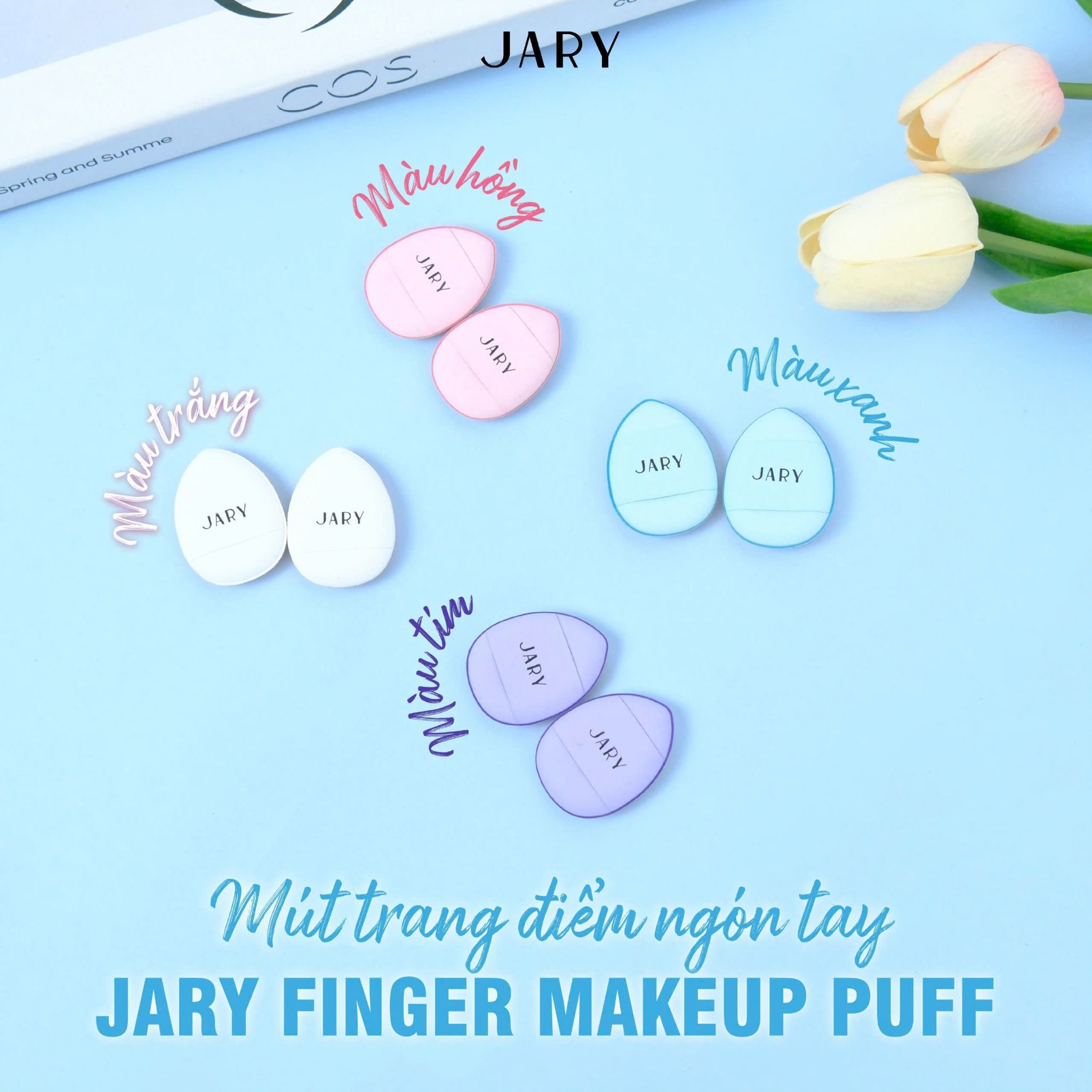 MÚT NGÓN TAY JARY FINGER MAKEUP PUFF (2 MIẾNG) - MÀU HỒNG