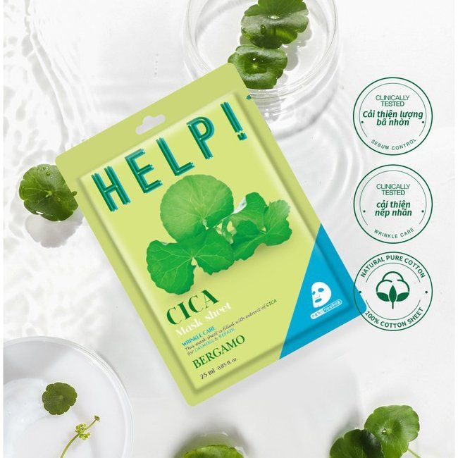MẶT NẠ BERGAMO HELP MASK PACK CICA - RAU MÁ