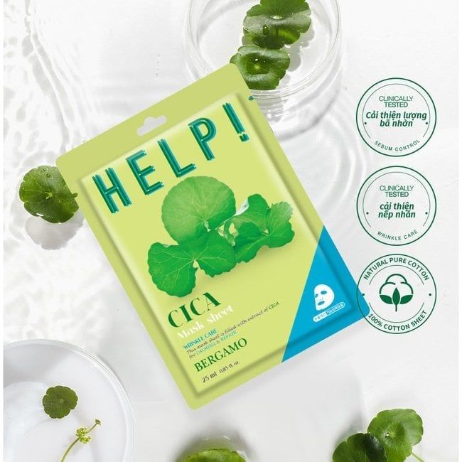 MẶT NẠ BERGAMO HELP MASK PACK CICA - RAU MÁ