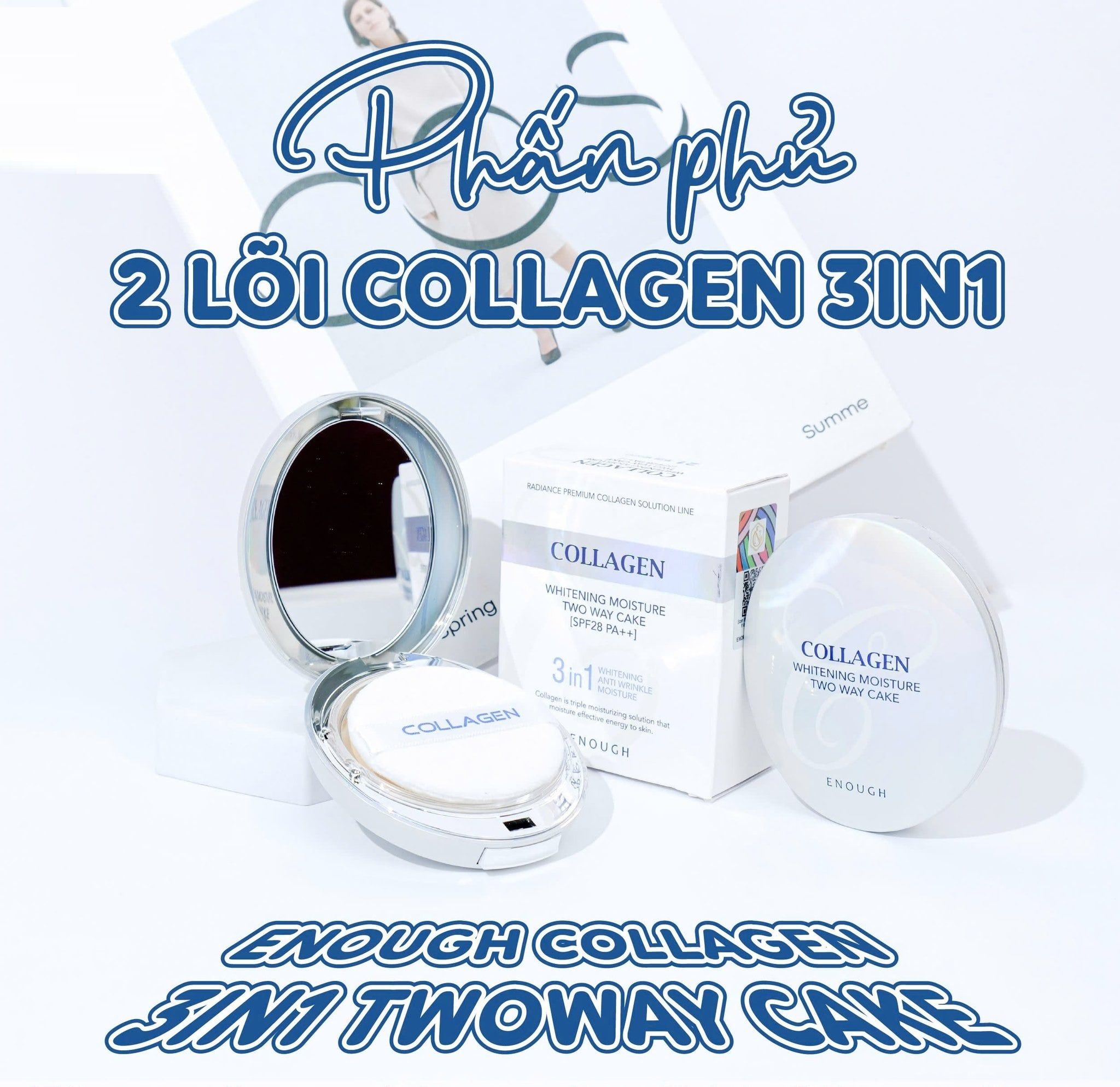 PHẤN PHỦ 2 LÕI COLLAGEN 3IN1 ENOUGH COLLAGEN 3IN1 TWOWAY CAKE