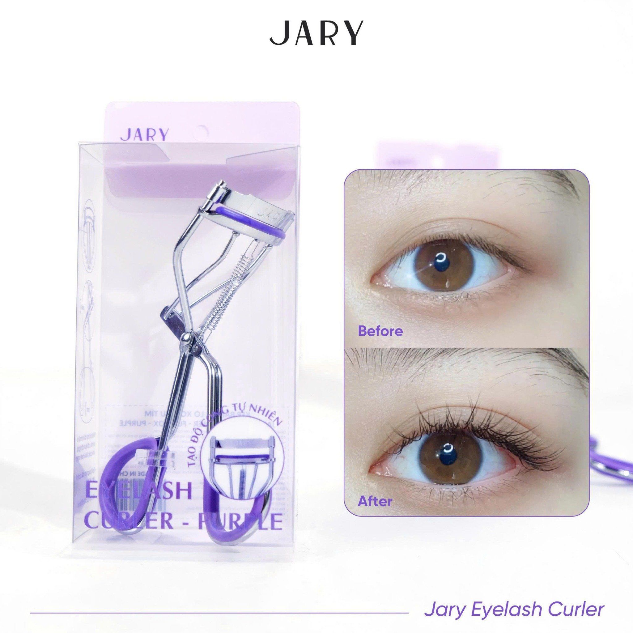 KẸP BẤM MI LÒ XO MÀU TÍM JARY EYELASH CURLER - FULLBOX - PURPLE