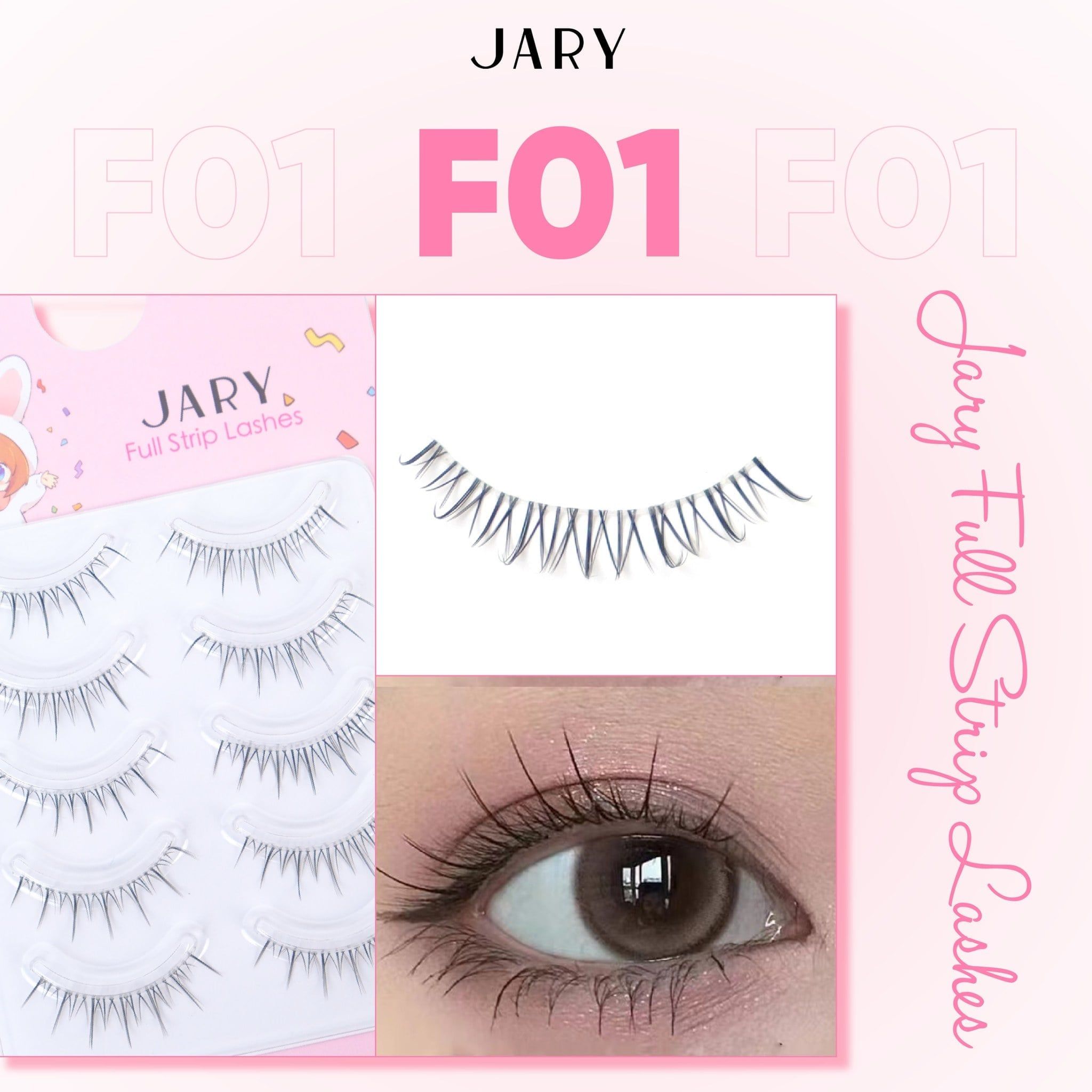 LÔNG MI GIẢ GÂN TRONG JARY FULL STRIP LASHES - F01