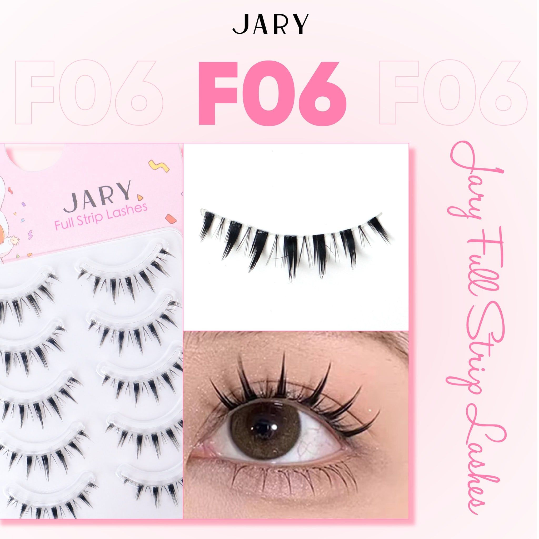 LÔNG MI GIẢ GÂN TRONG JARY FULL STRIP LASHES - F06