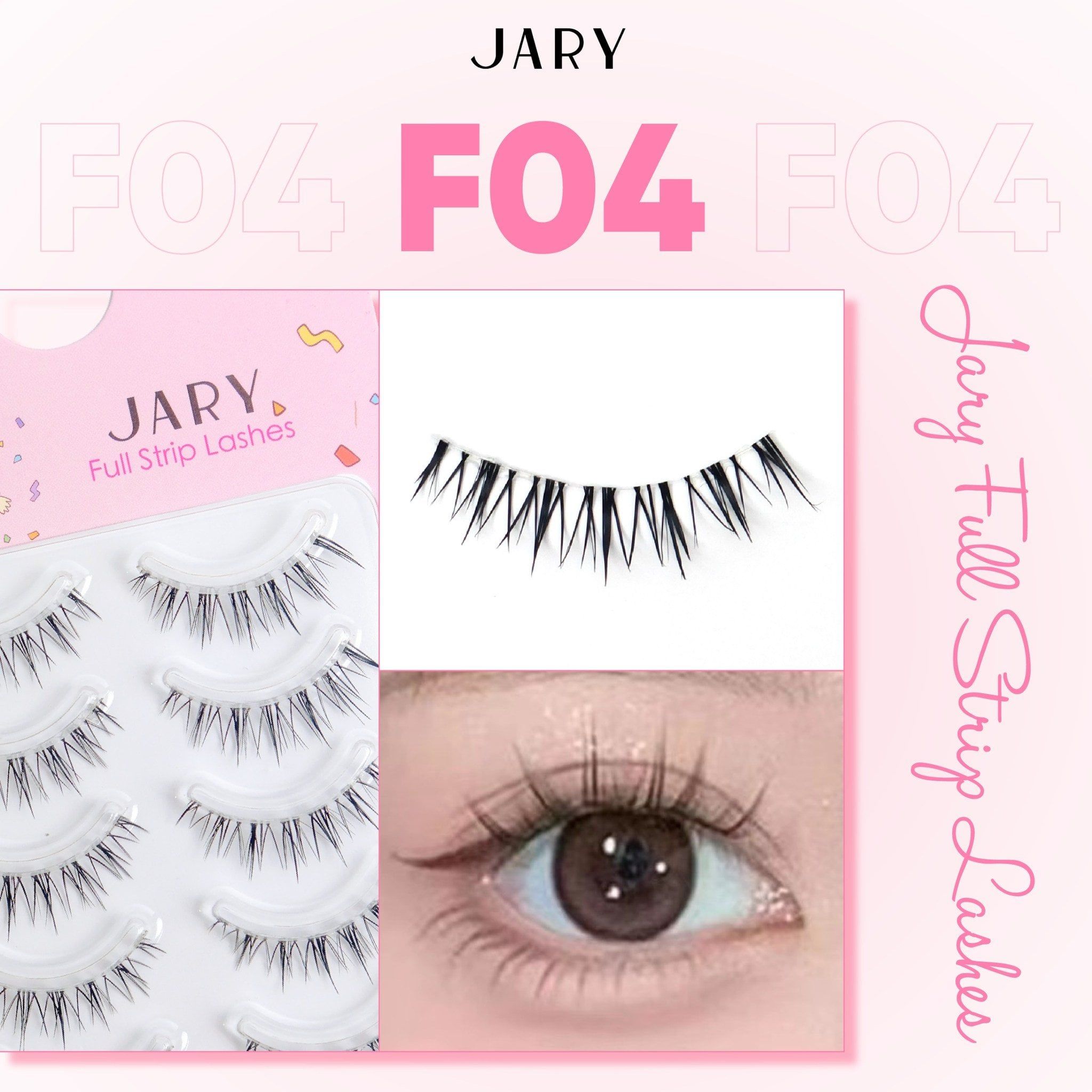 LÔNG MI GIẢ GÂN TRONG JARY FULL STRIP LASHES - F04