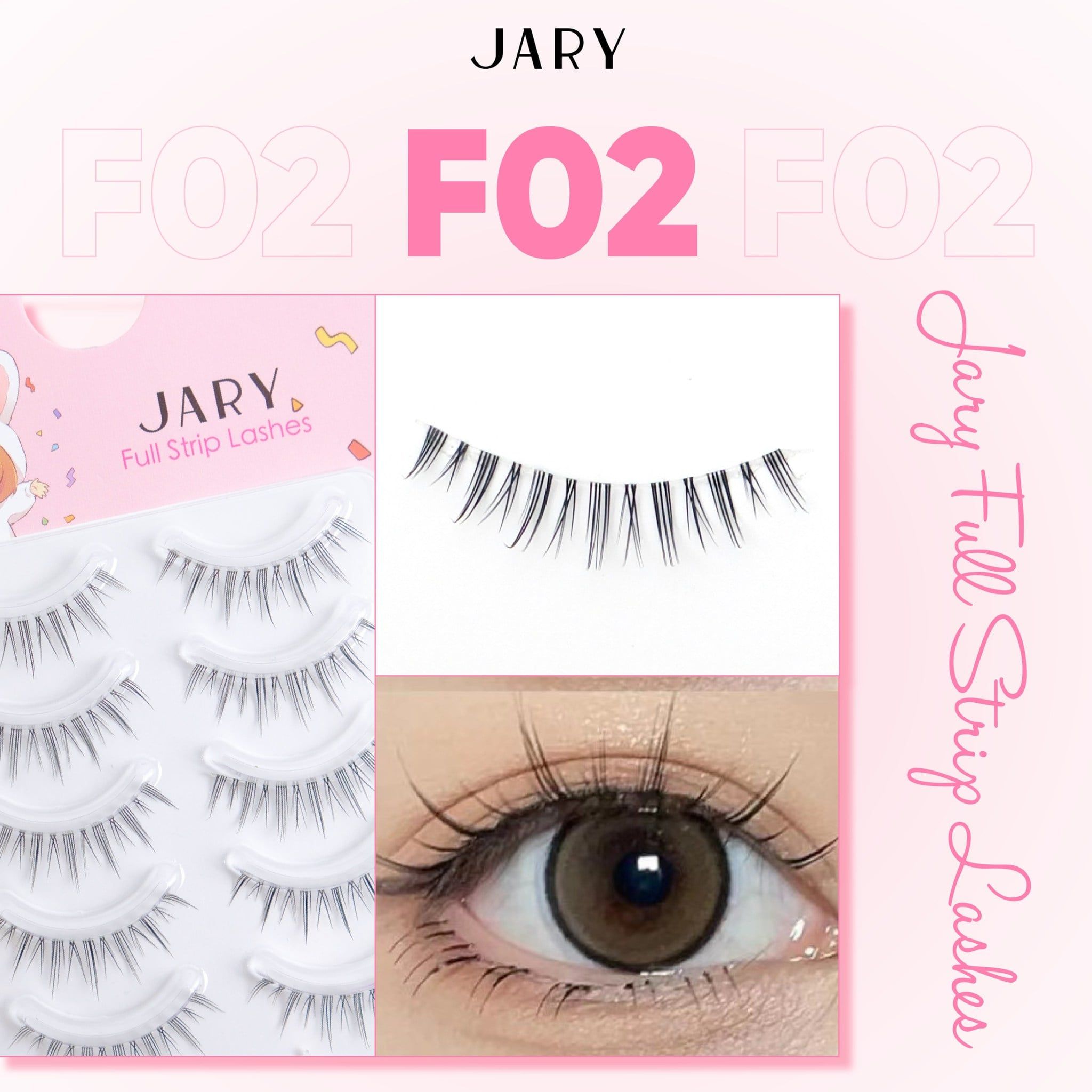 LÔNG MI GIẢ GÂN TRONG JARY FULL STRIP LASHES - F02