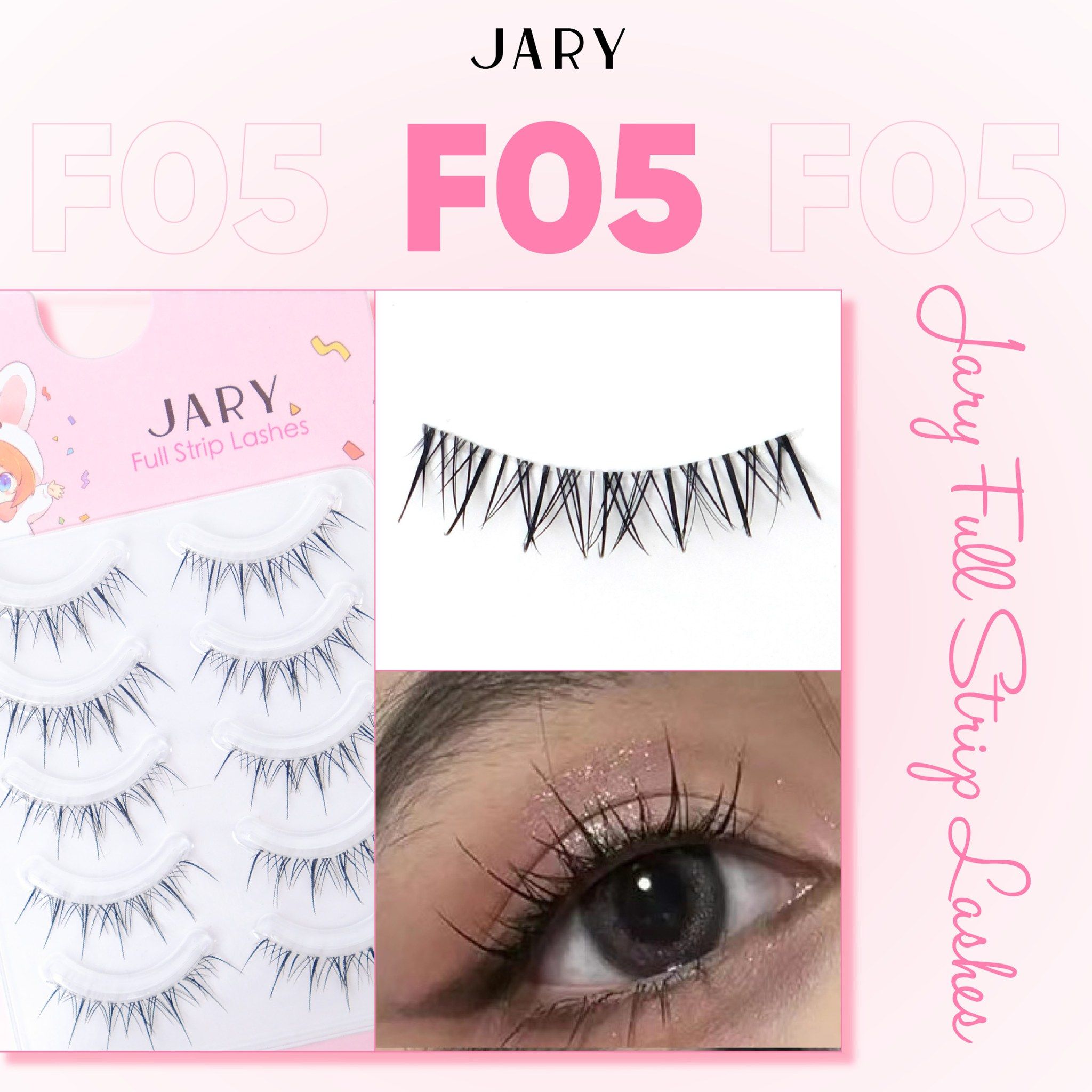 LÔNG MI GIẢ GÂN TRONG JARY FULL STRIP LASHES - F05