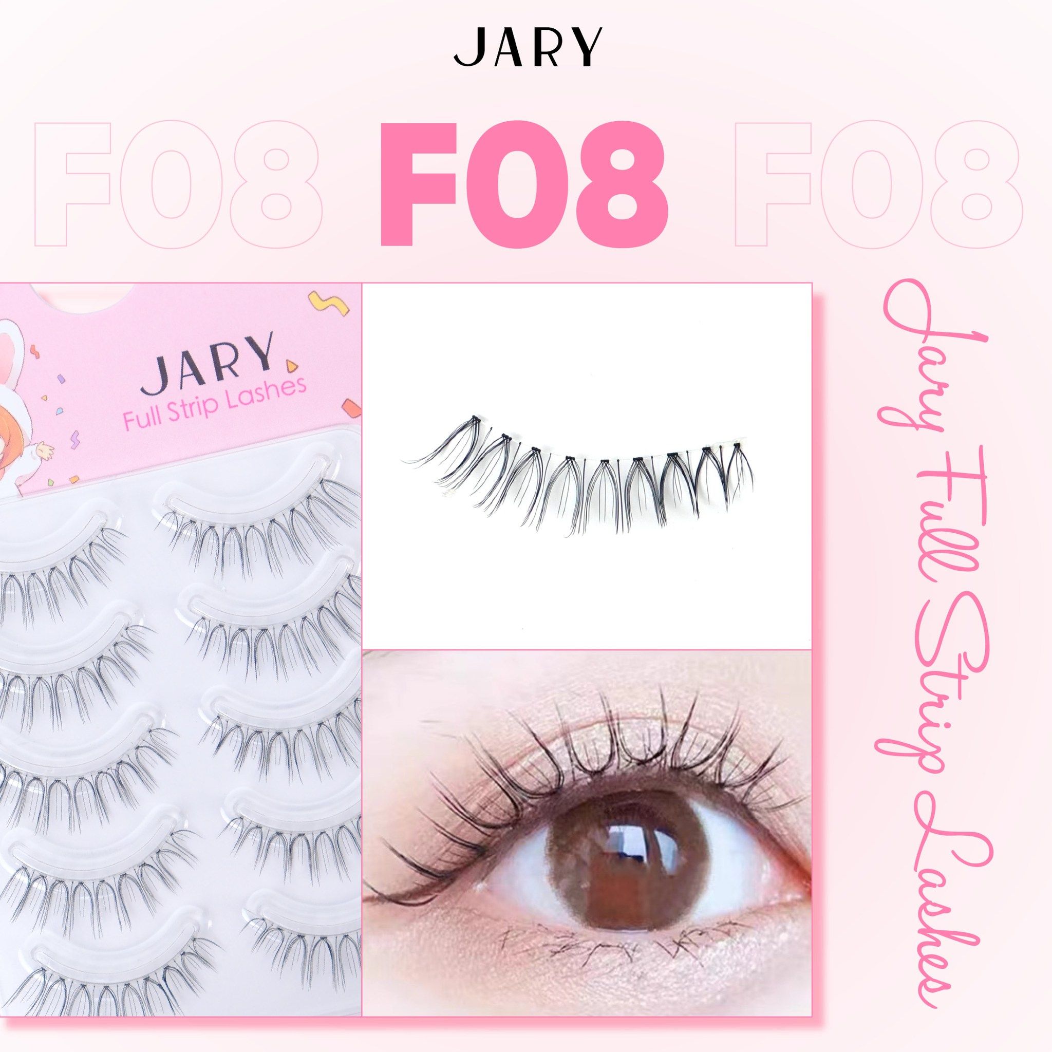 LÔNG MI GIẢ GÂN TRONG JARY FULL STRIP LASHES - F08