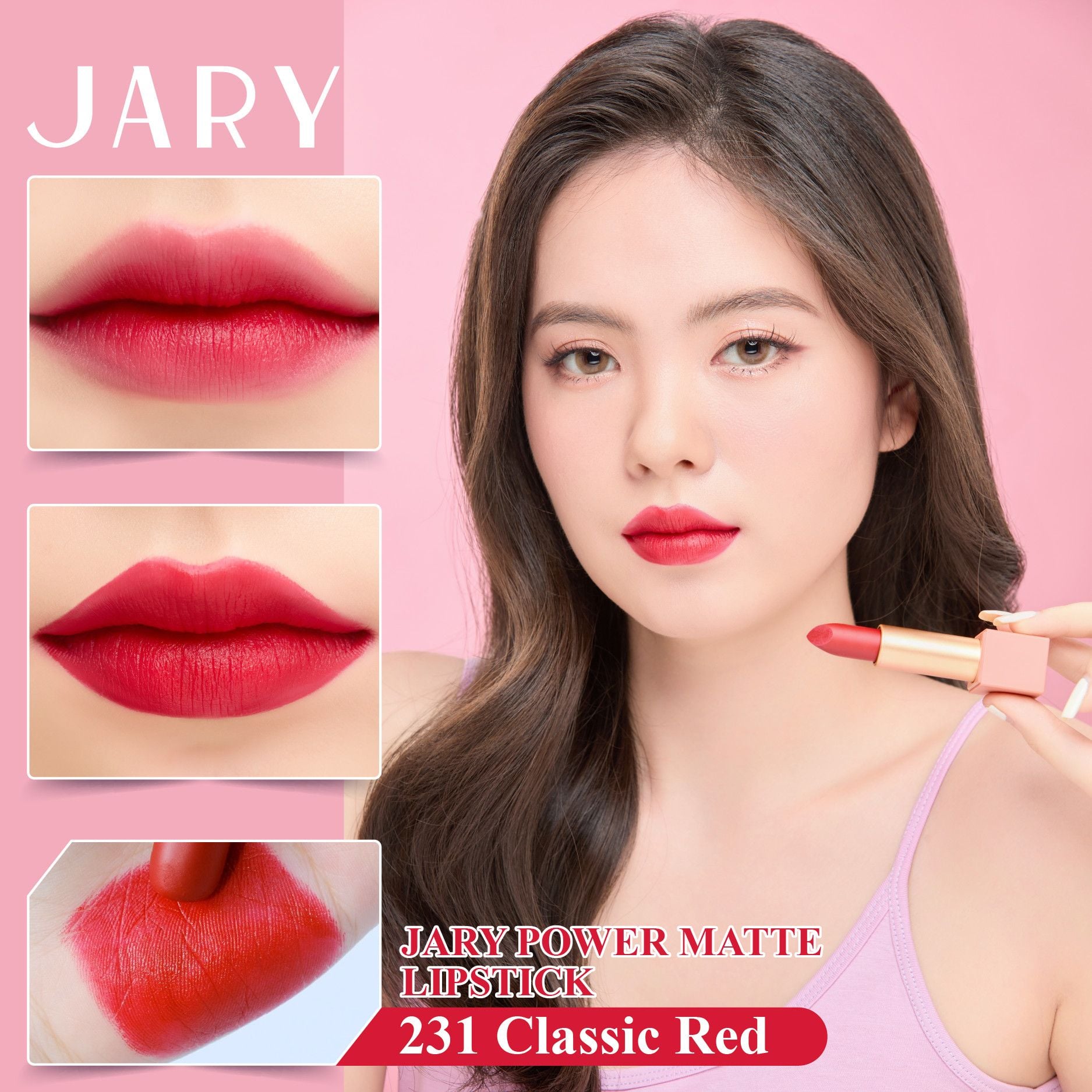 SON THỎI LÌ JARY POWER MATTE LIPSTICK 231 CLASSIC RED - ĐỎ TƯƠI