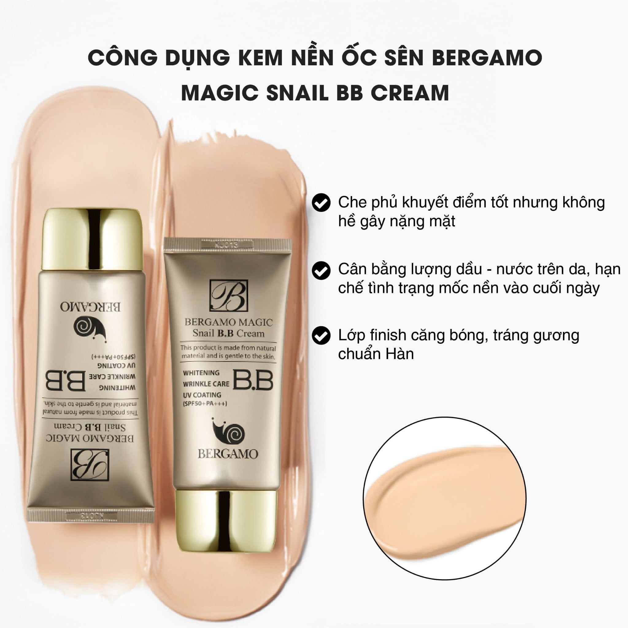 KEM NỀN ỐC SÊN BERGAMO MAGIC SNAIL BB CREAM 50ML