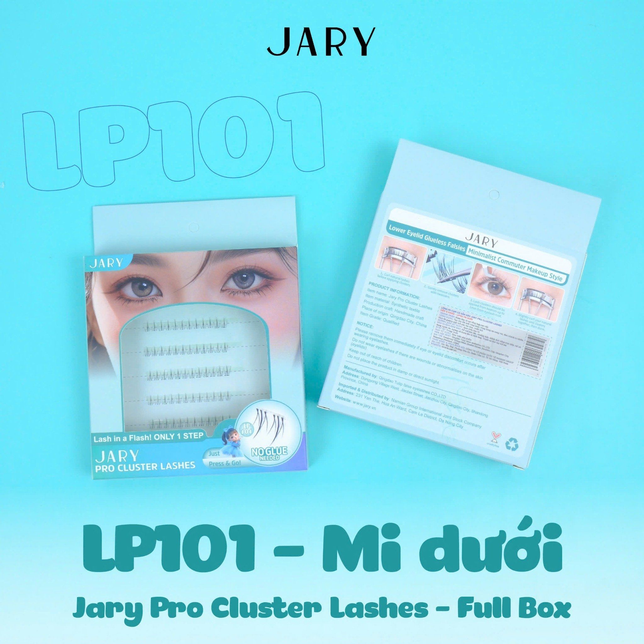LÔNG MI CỤM CÓ SẴN KEO JARY PRO CLUSTER LASHES HỘP NHỰA 6 HÀNG - LP101 MI DƯỚI - FULLBOX
