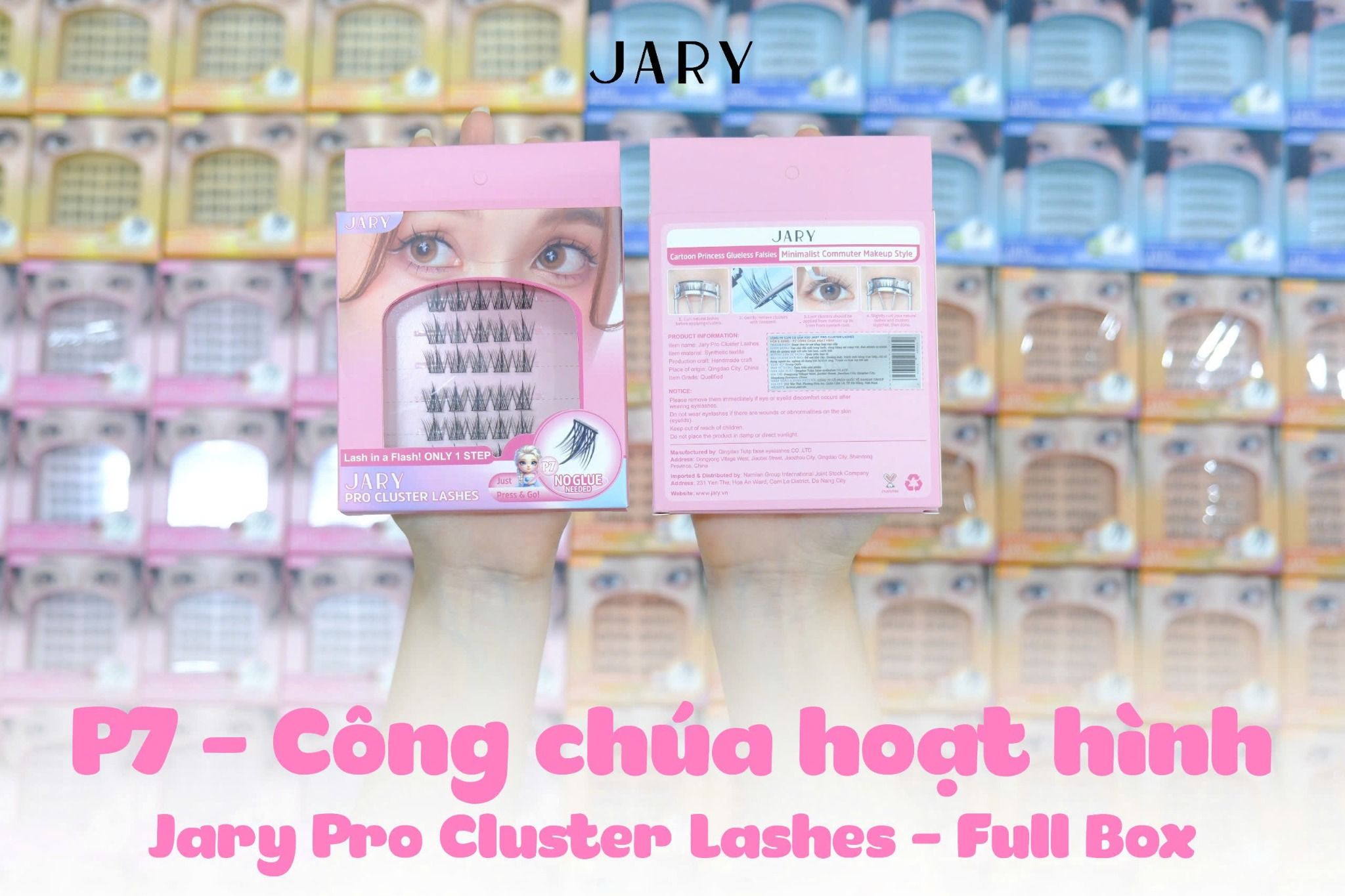 LÔNG MI CỤM CÓ SẴN KEO JARY PRO CLUSTER LASHES HỘP NHỰA 6 HÀNG - P7 CÔNG CHÚA HOẠT HÌNH - FULLBOX