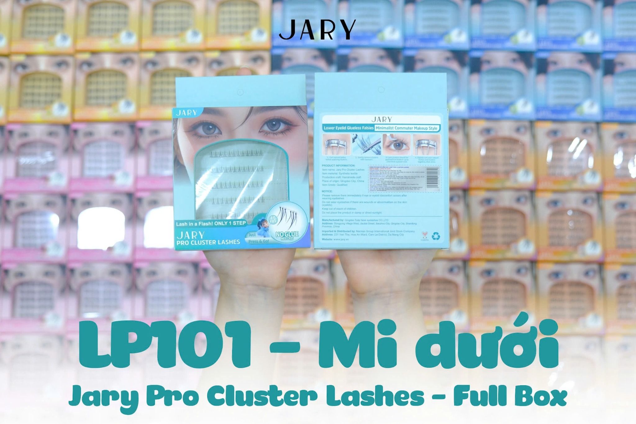 LÔNG MI CỤM CÓ SẴN KEO JARY PRO CLUSTER LASHES HỘP NHỰA 6 HÀNG - LP101 MI DƯỚI - FULLBOX