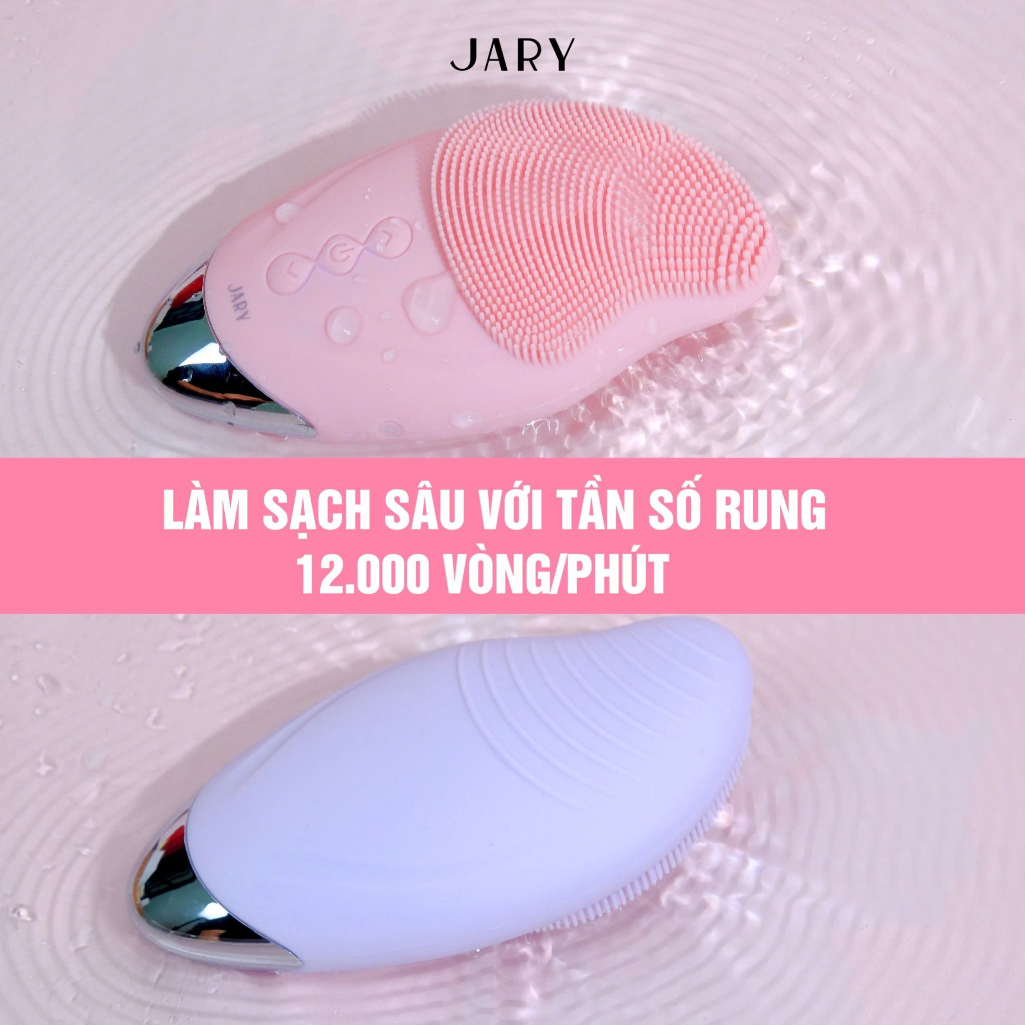 MÁY RỬA MẶT JARY FACIAL CLEANSING & MASSAGING DEVICE - MÀU HỒNG