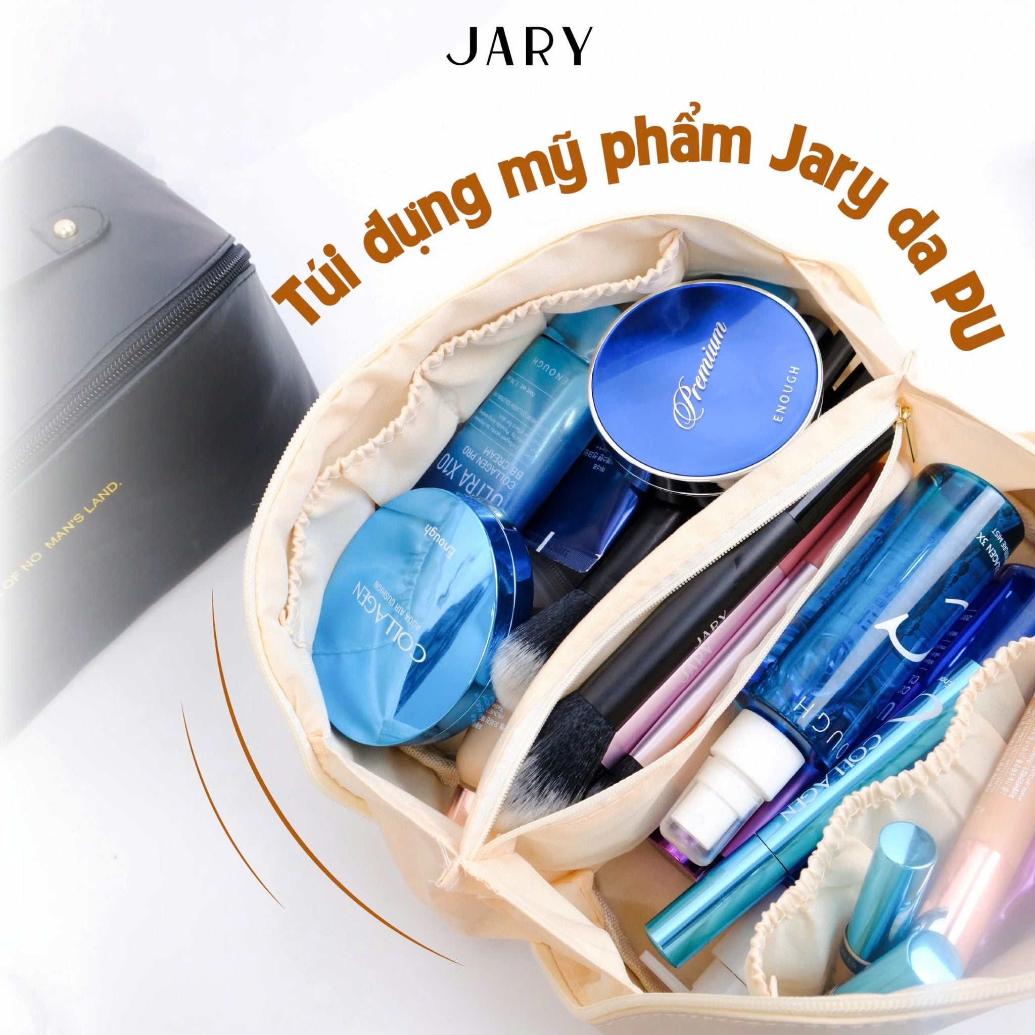 TÚI ĐỰNG MỸ PHẨM JARY DA PU - MÀU NÂU