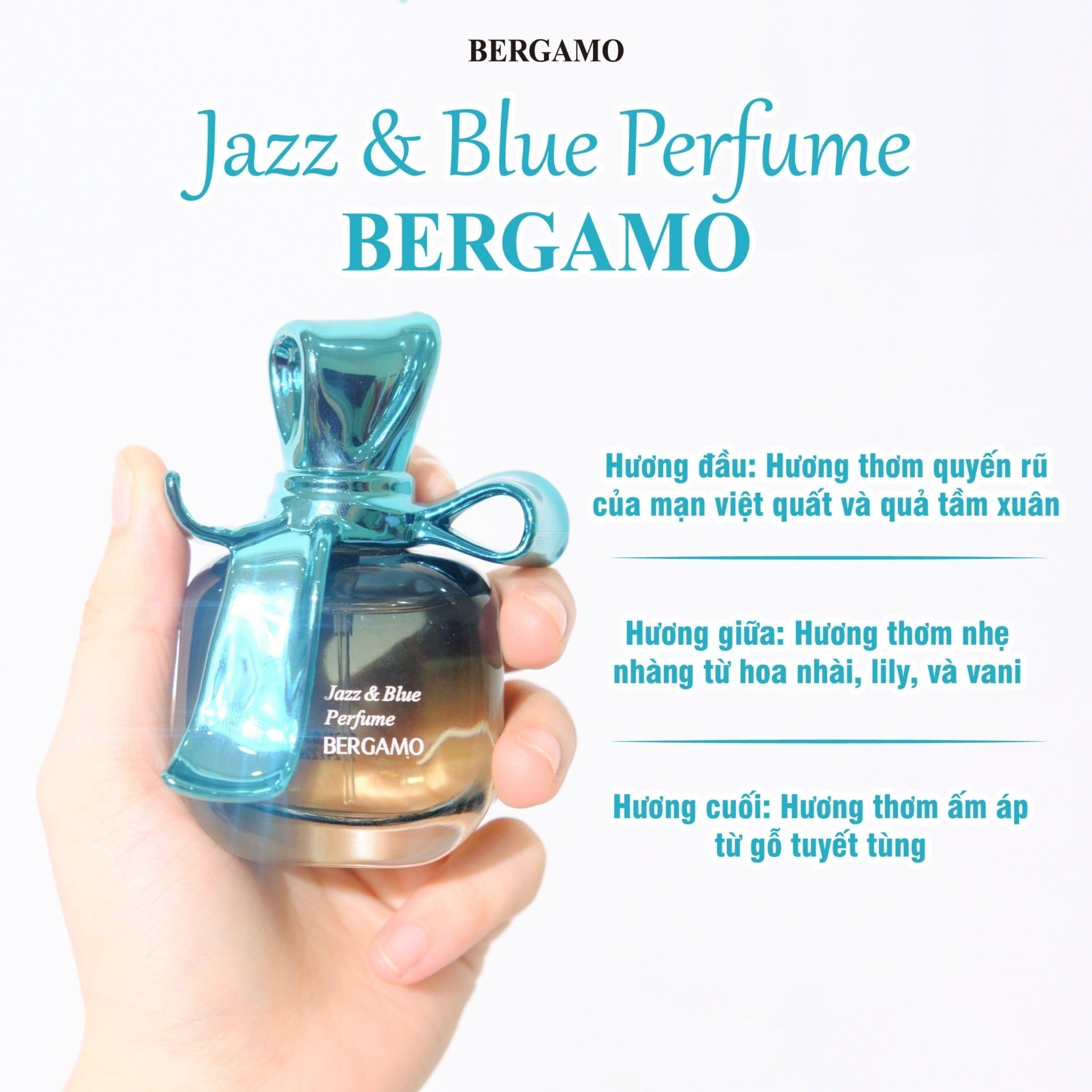 NƯỚC HOA BERGAMO MÀU XANH NGỌC BERGAMO JAZZ&BLUE PERFUME 30ML